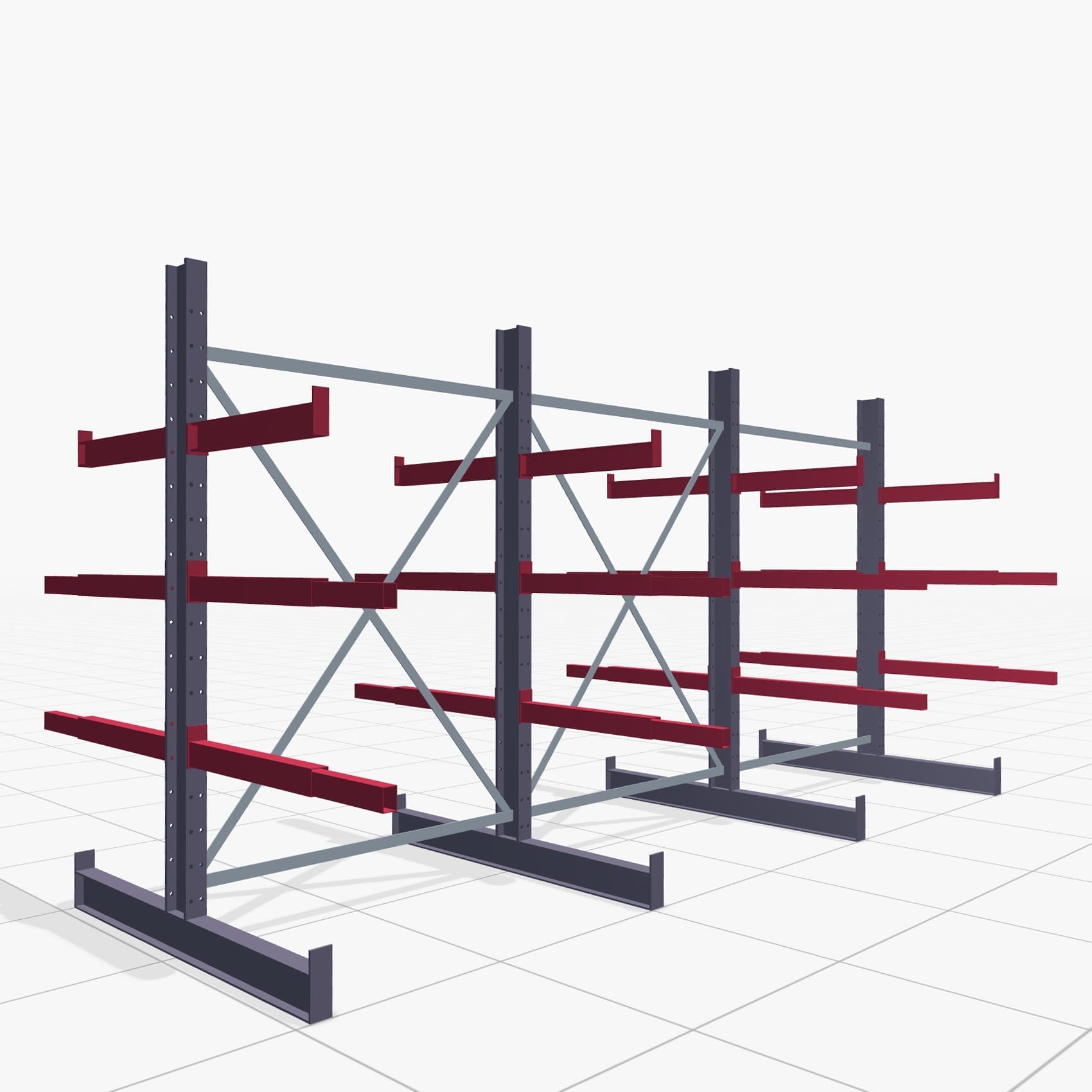 Rayonnages menuiserie KHX 3010, utilisation double face, H : 2.000 mm, L : 3922 mm, 600 mm (750 kg)