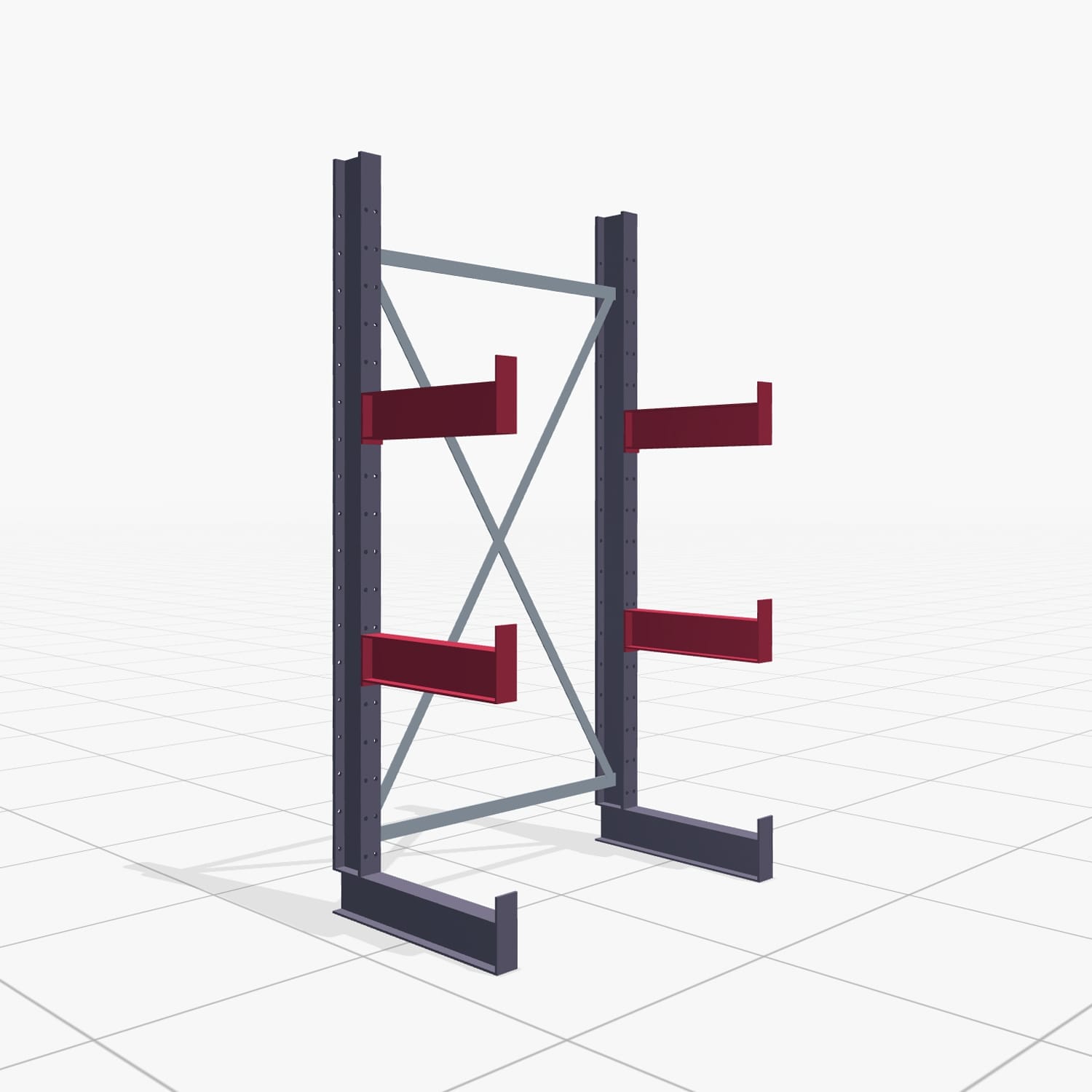 Draagarmstellingen handbediend KHX 3000, H: 2.000 mm, B: 1065 mm, Armlengte: 500 mm (900 kg), enkelzijdig gebruik
