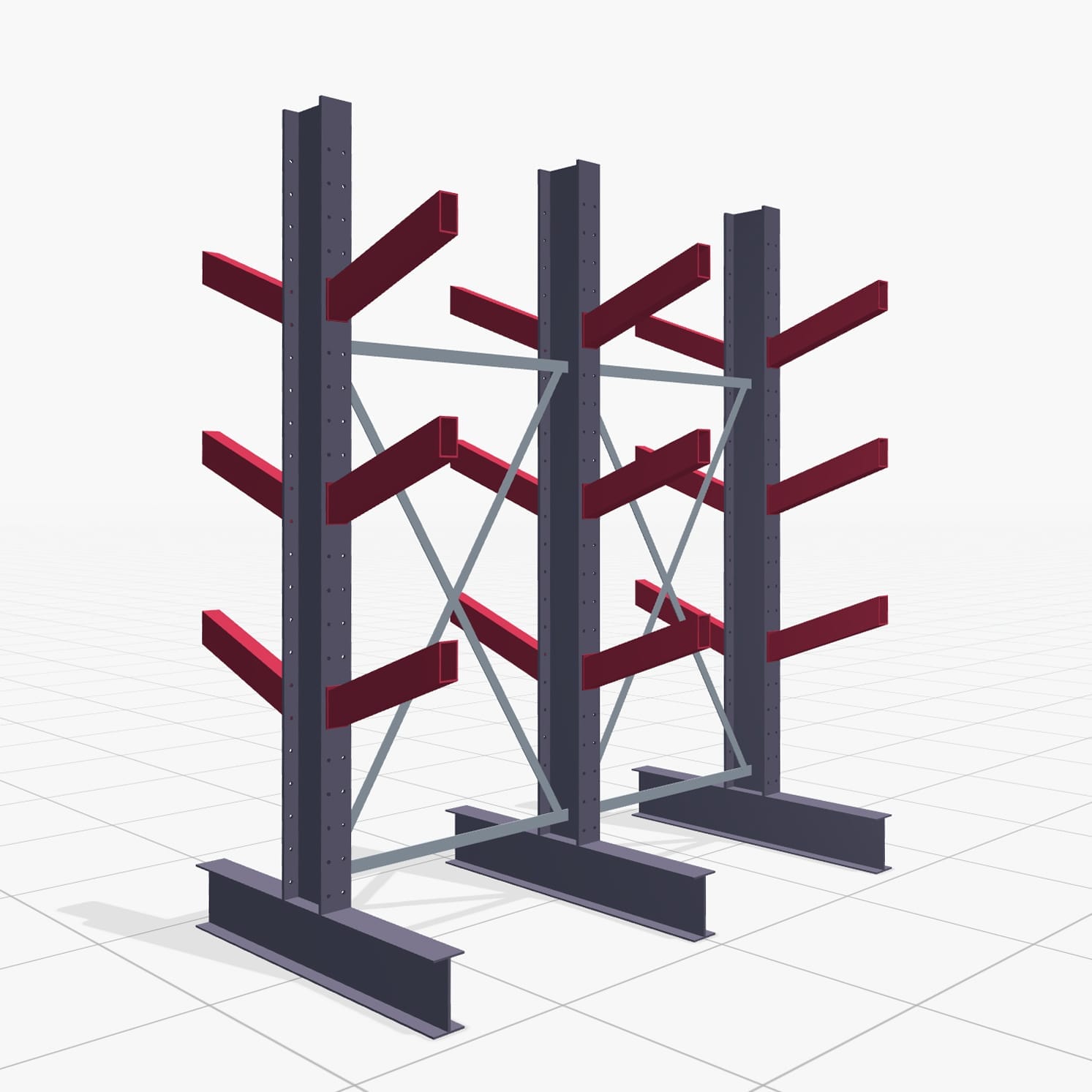 Schuine armstellingen KHX 3020, H: 2.500 mm (IPE 200), B: 2102 mm, veldaantal: 2