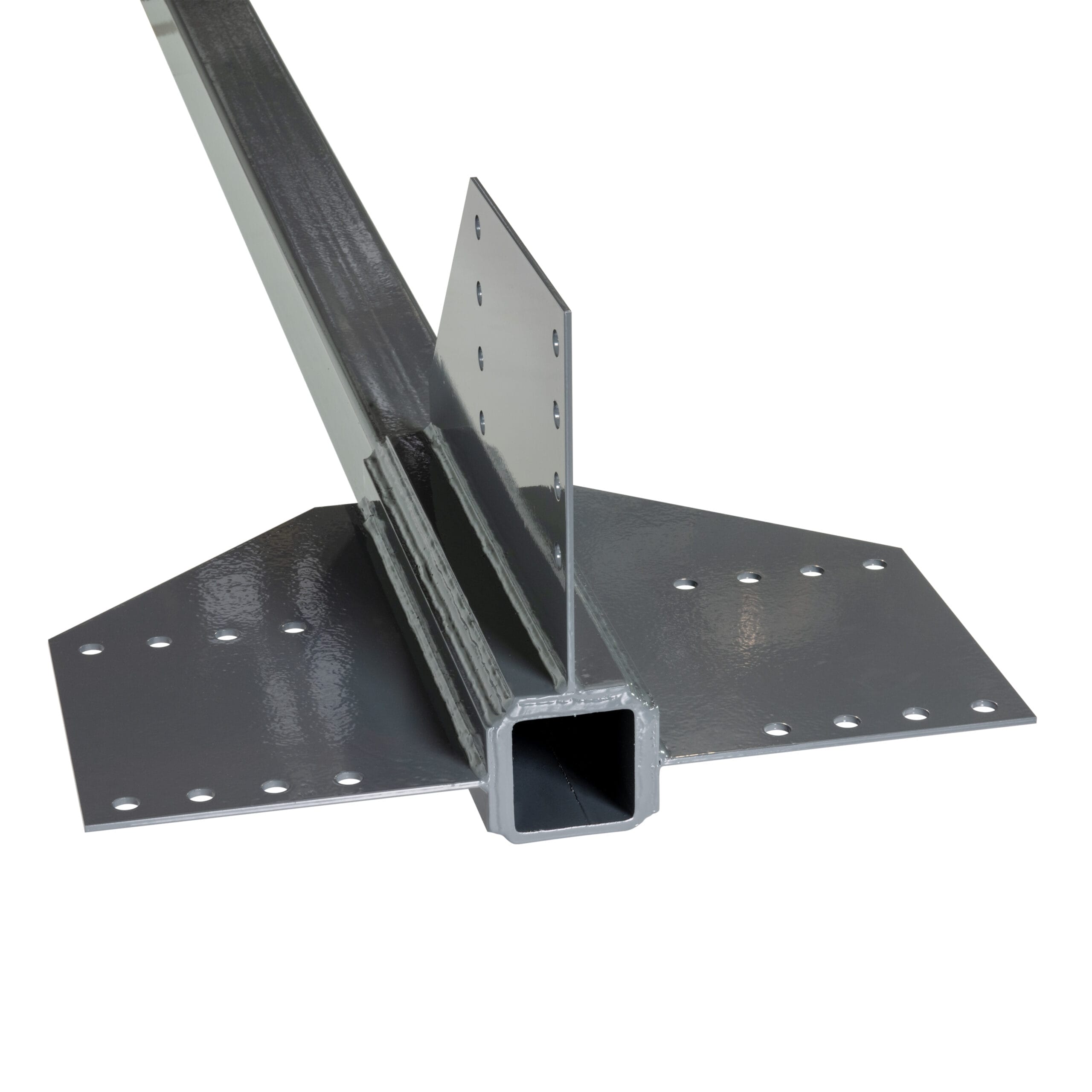 LBX 8000 LBX steun S3, QR 100x100x5 mm, met 3 platen, kleur RAL 7012 basaltgrijs