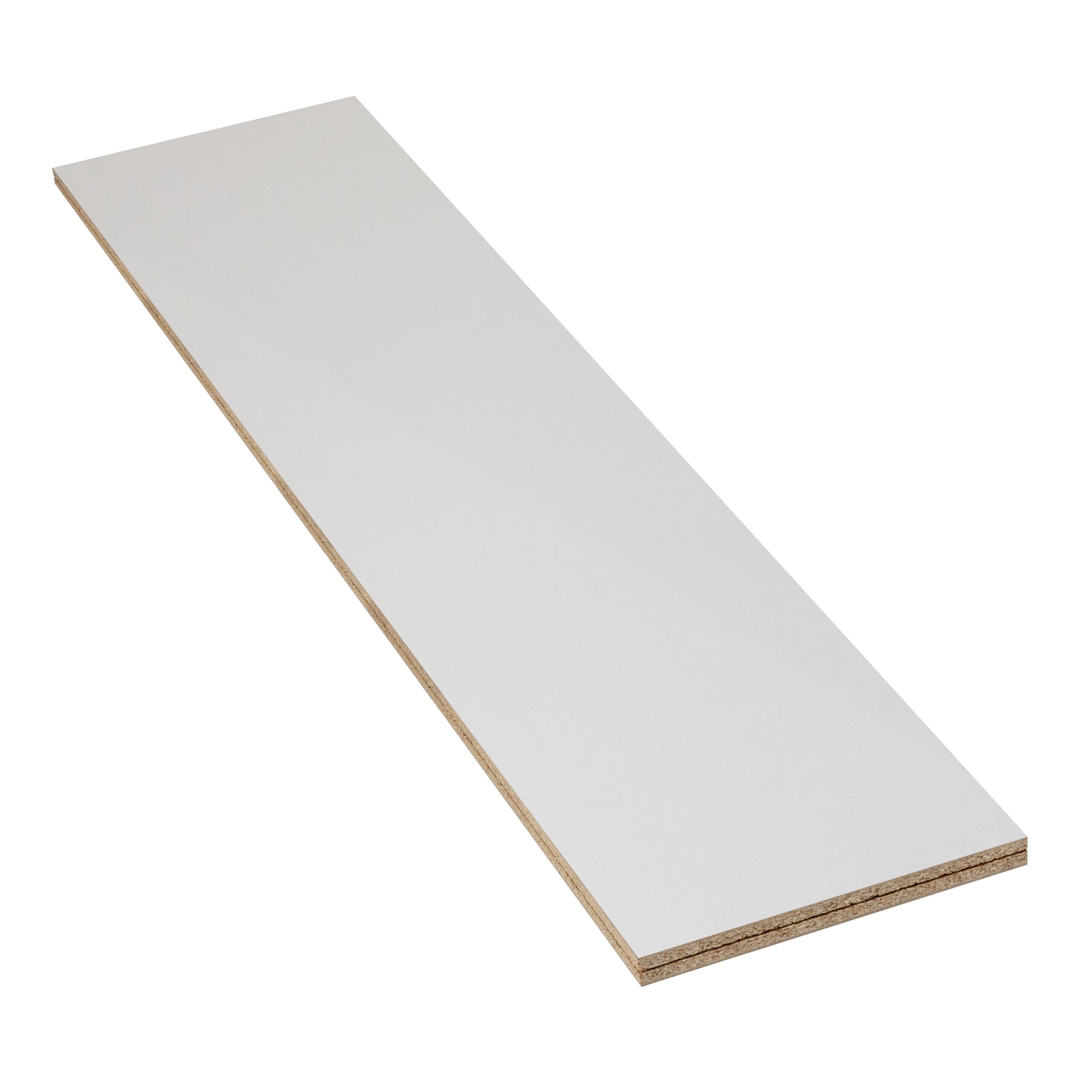 LBX 8000 Plancher en panneaux d’aggloméré naturel/blanc 2400 x 510 mm, épaisseur 38 mm, revêtement en résine de mélamine blanc