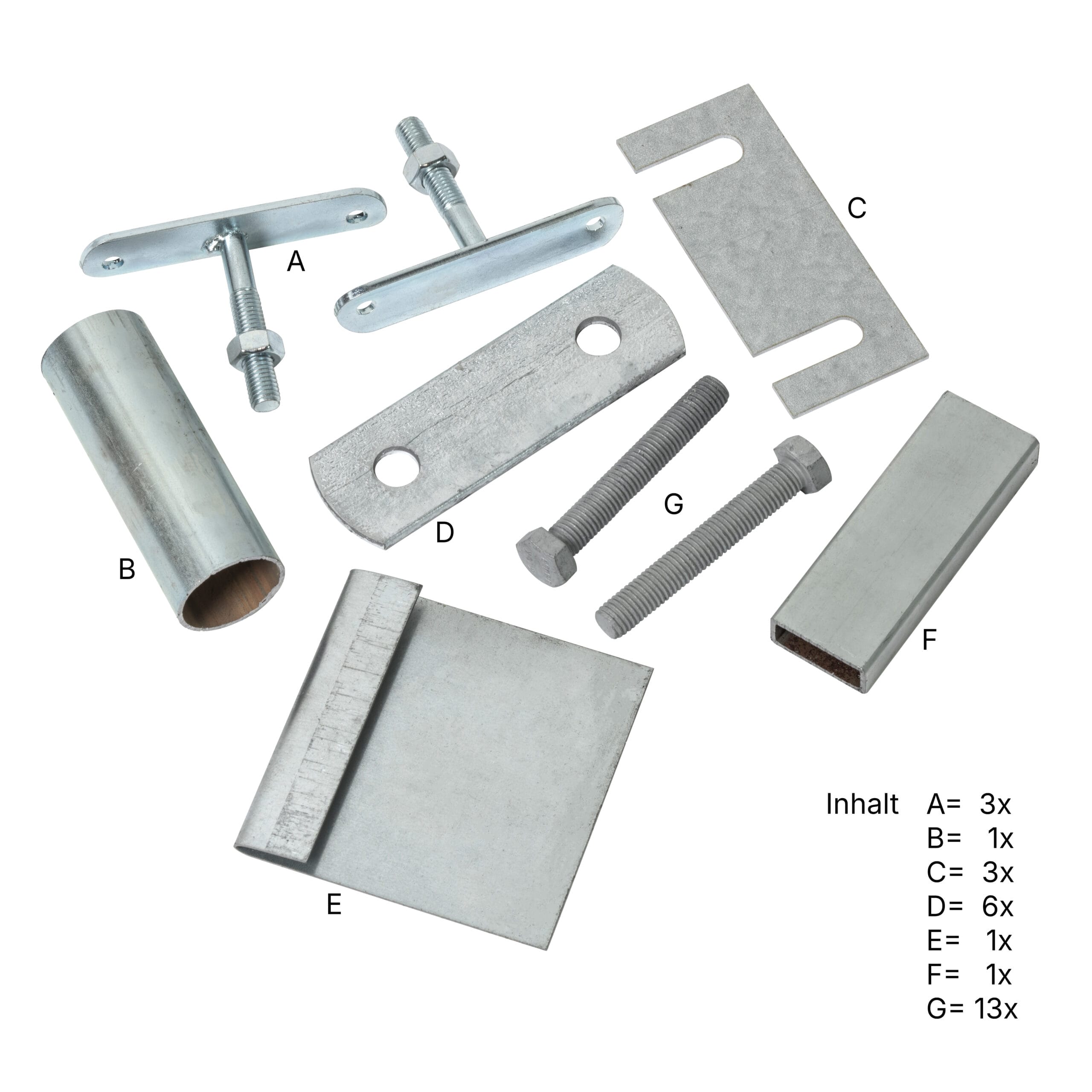 LBX 8000 Montants de garde-corps, complets, 3 pièces, RAL 7035 gris clair