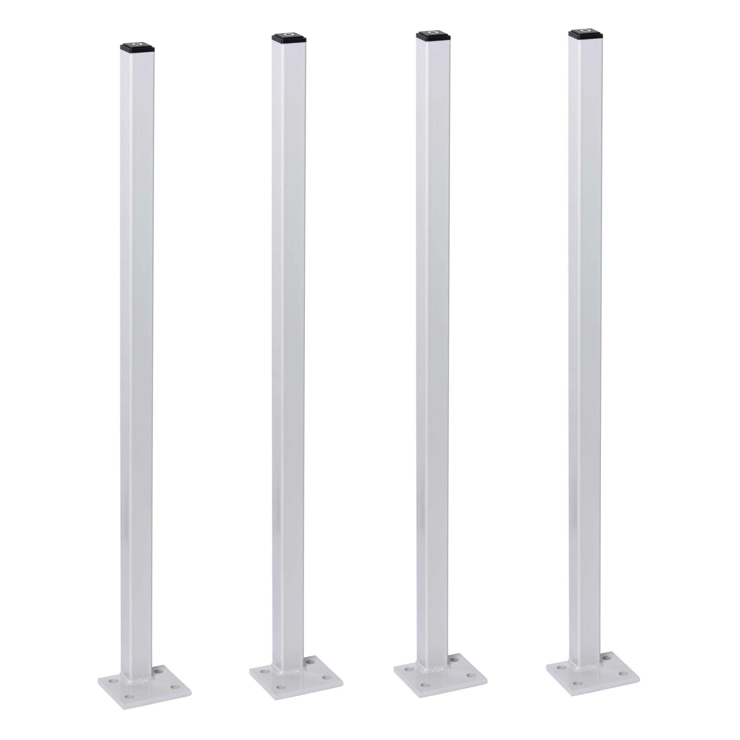 LBX 8000 poteaux de garde-corps, complets, 4 pièces, RAL 7035 gris clair