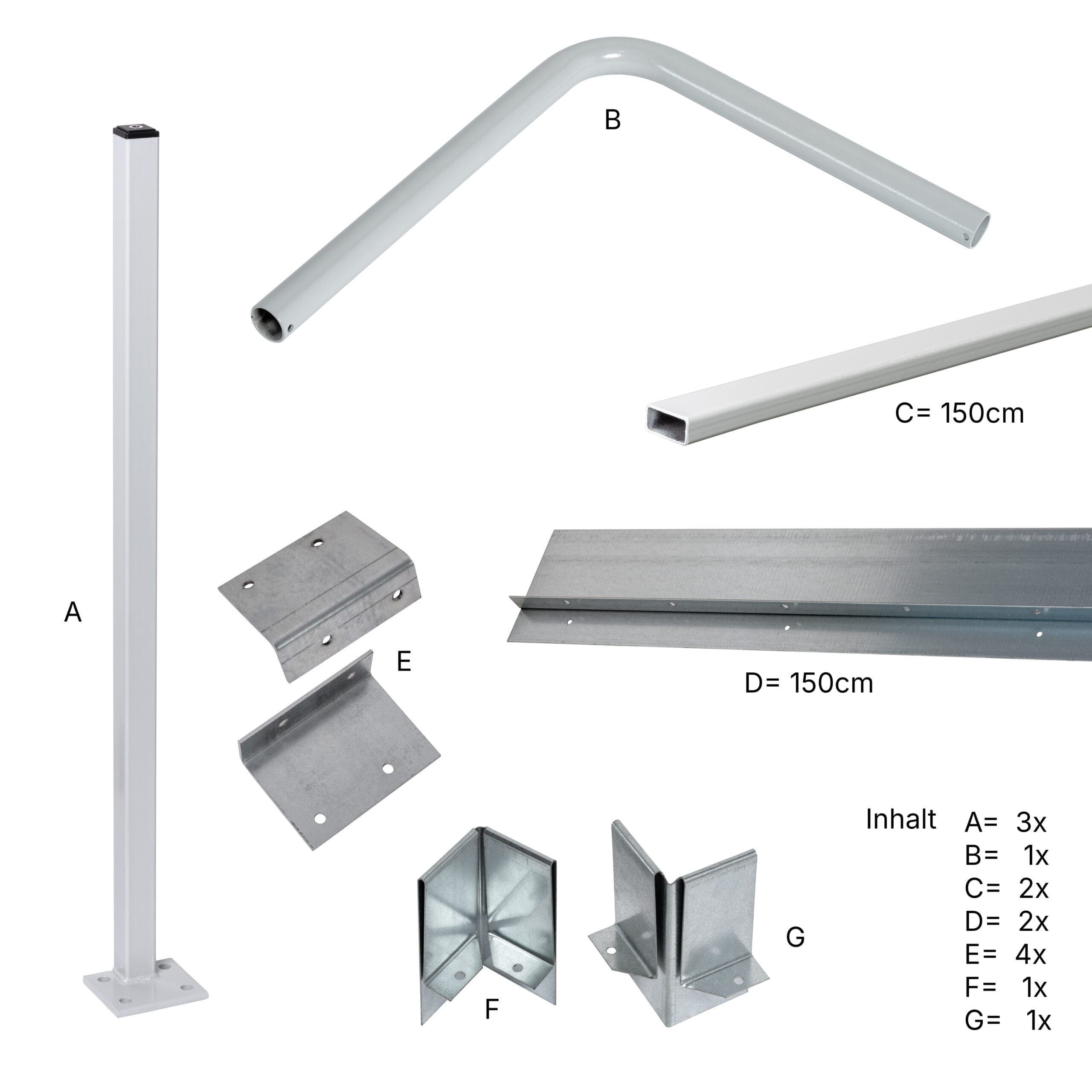 LBX 8000 bordes, complete bouwgroep, incl. accessoires, RAL 7035 lichtgrijs