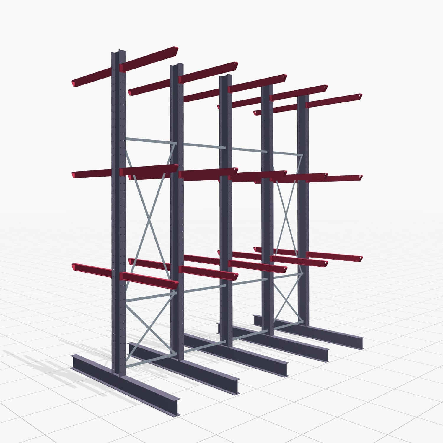 Draagarmstellingen heftruckbediend KSX 2000, H: 4.500 mm, B: 4100 mm, Armlengte: 1.200 mm, Dubbelzijdig gebruik