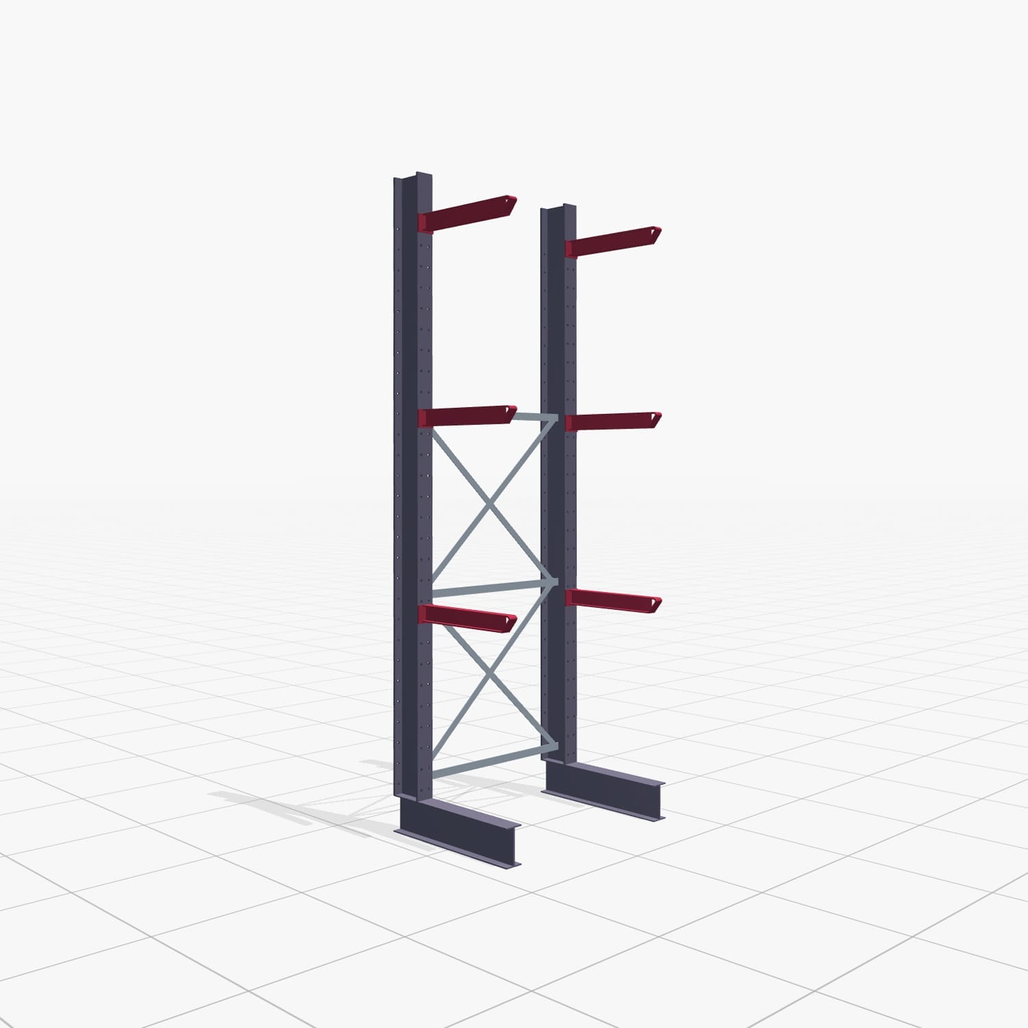 Draagarmstellingen heftruckbediend KSX 2000, H: 3.000 mm, B: 1091 mm, Armlengte: 600 mm, eenzijdig gebruik