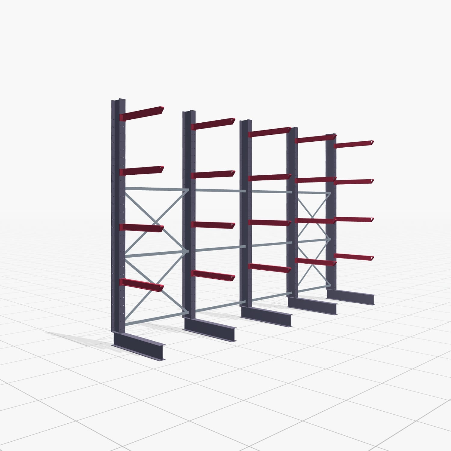 Draagarmstellingen heftruckbediend KSX 2000, H: 3.000 mm, B: 4891 mm, armlengte: 800 mm, eenzijdig gebruik
