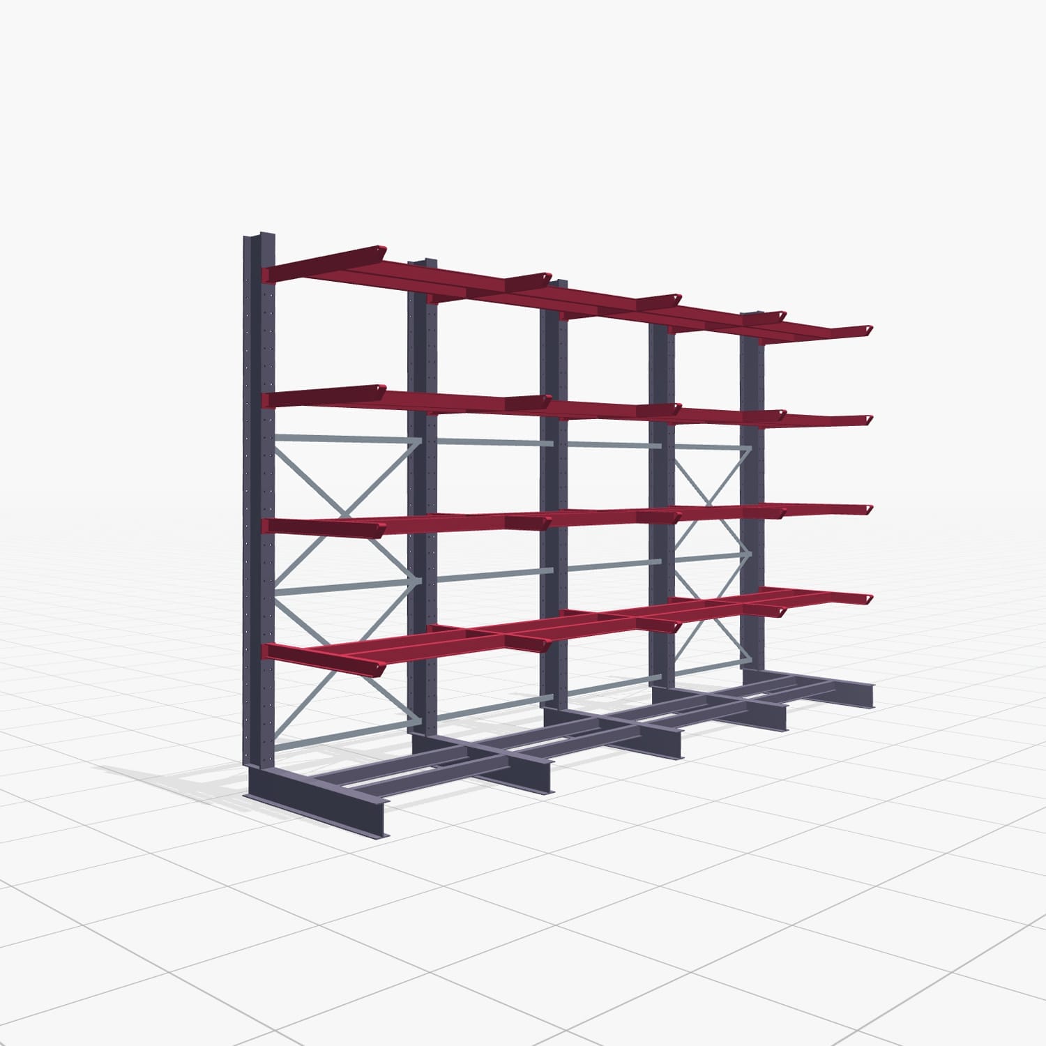 Draagarmstellingen heftruckbediend KSX 2000, H: 3.000 mm, B: 4891 mm, Armlengte: 1.000 mm, enkelzijdig gebruik