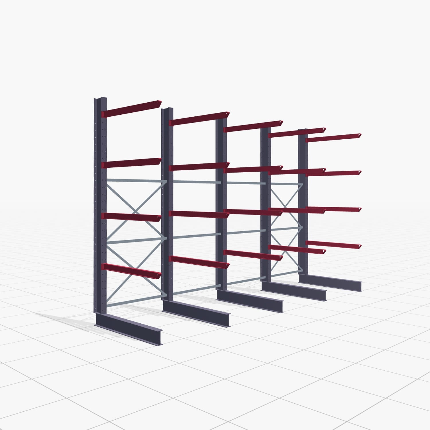Draagarmstellingen heftruckbediend KSX 2000, H: 3.000 mm, B: 4891 mm, Armlengte: 1.200 mm, enkelzijdig gebruik