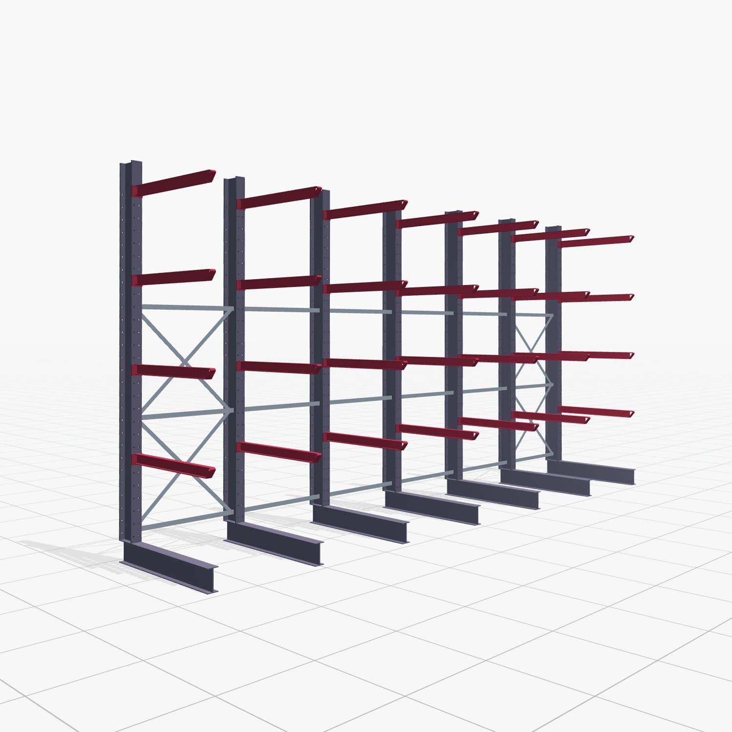 Draagarmstellingen heftruckbediend KSX 2000, H: 3.000 mm, B: 6091 mm, Armlengte: 1.000 mm, enkelzijdig gebruik