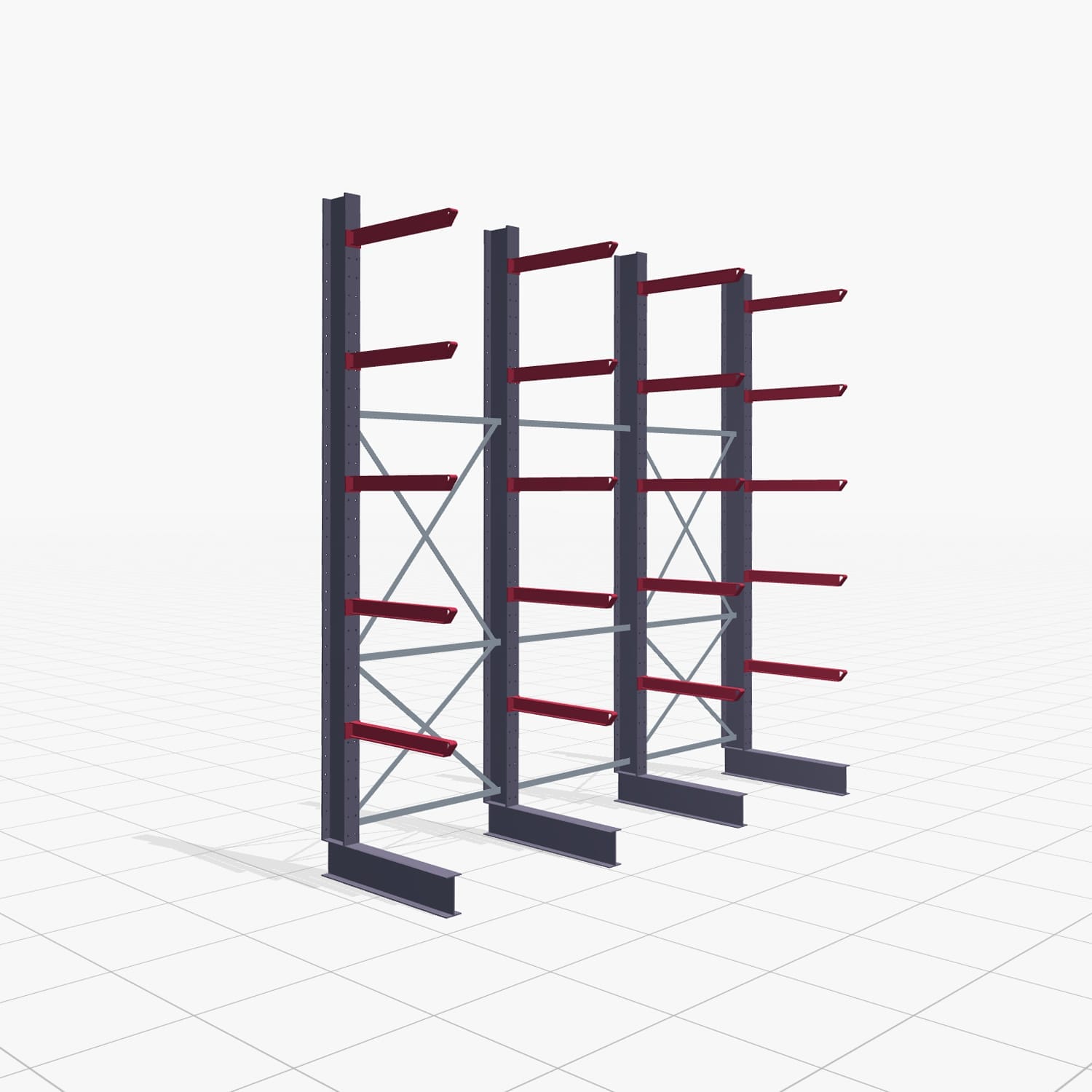 Draagarmstellingen heftruckbediend KSX 2000, H: 3.500 mm, B: 3700 mm, Armlengte: 800 mm, eenzijdig gebruik