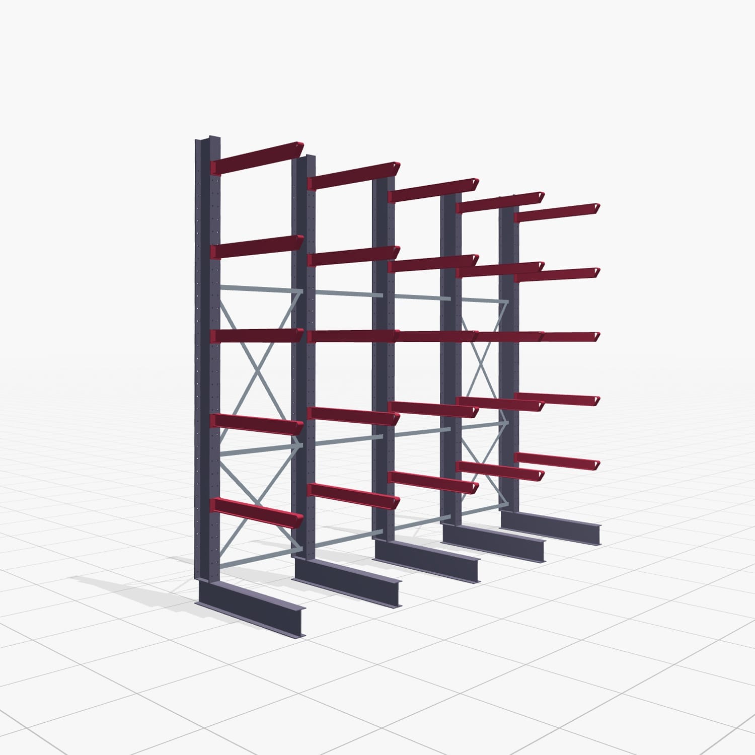 Draagarmstellingen heftruckbediend KSX 2000, H: 3.500 mm, B: 4100 mm, Armlengte: 1.000 mm, enkelzijdig gebruik