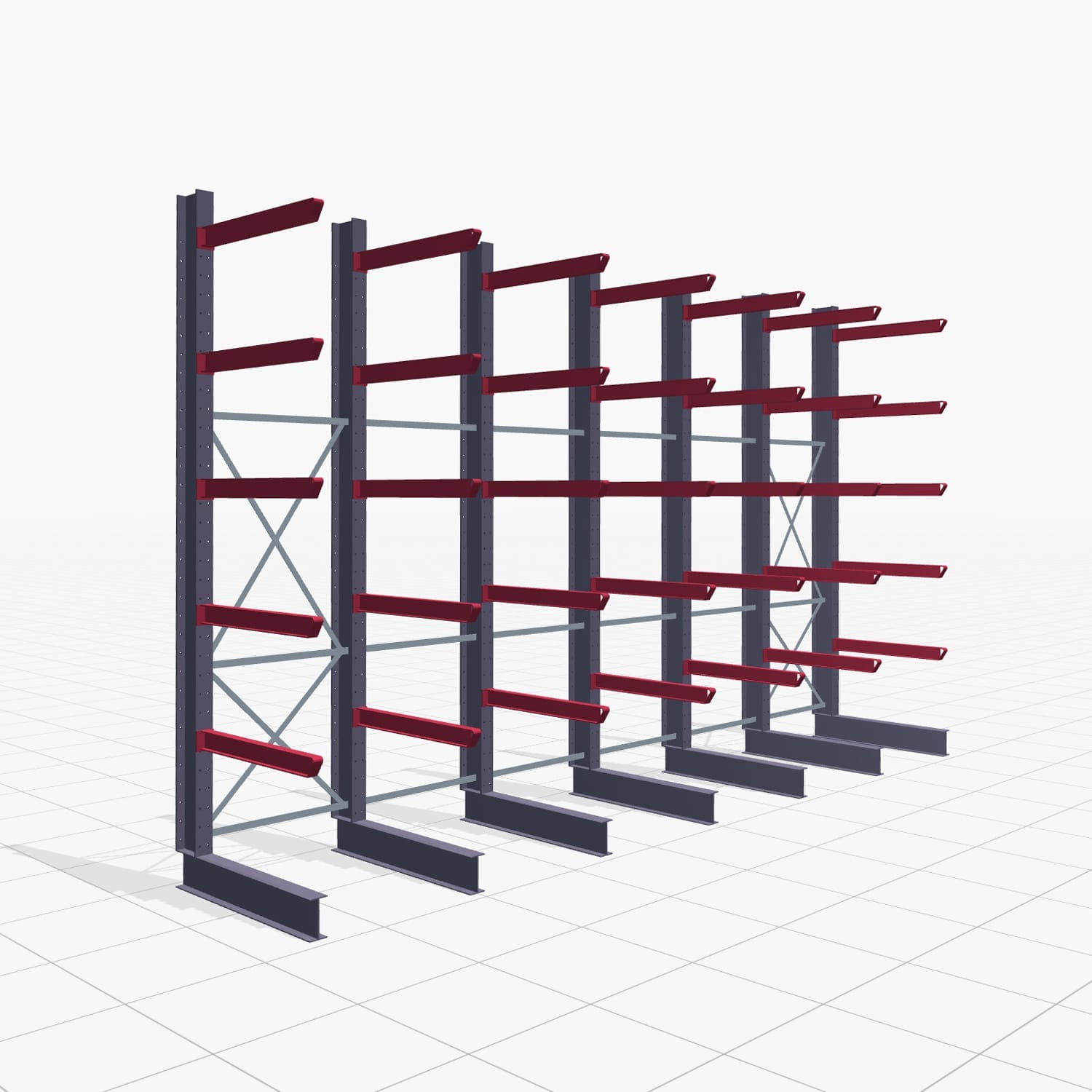 Draagarmstellingen heftruckbediend KSX 2000, H: 3.500 mm, B: 6100 mm, Armlengte: 1.000 mm, eenzijdig gebruik