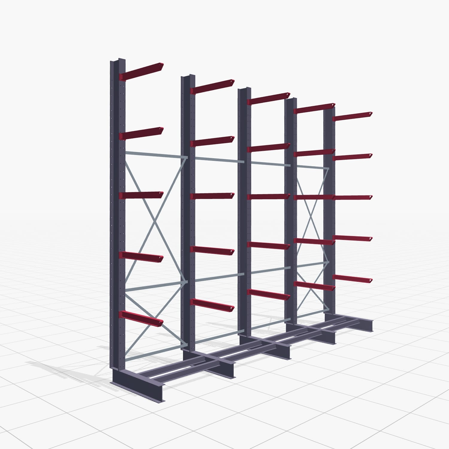 Rayonnages cantilever pour chariot KSX 2000, H : 4 000 mm, L : 4900 mm, longueur de bras : 800 mm, utilisation unilatérale
