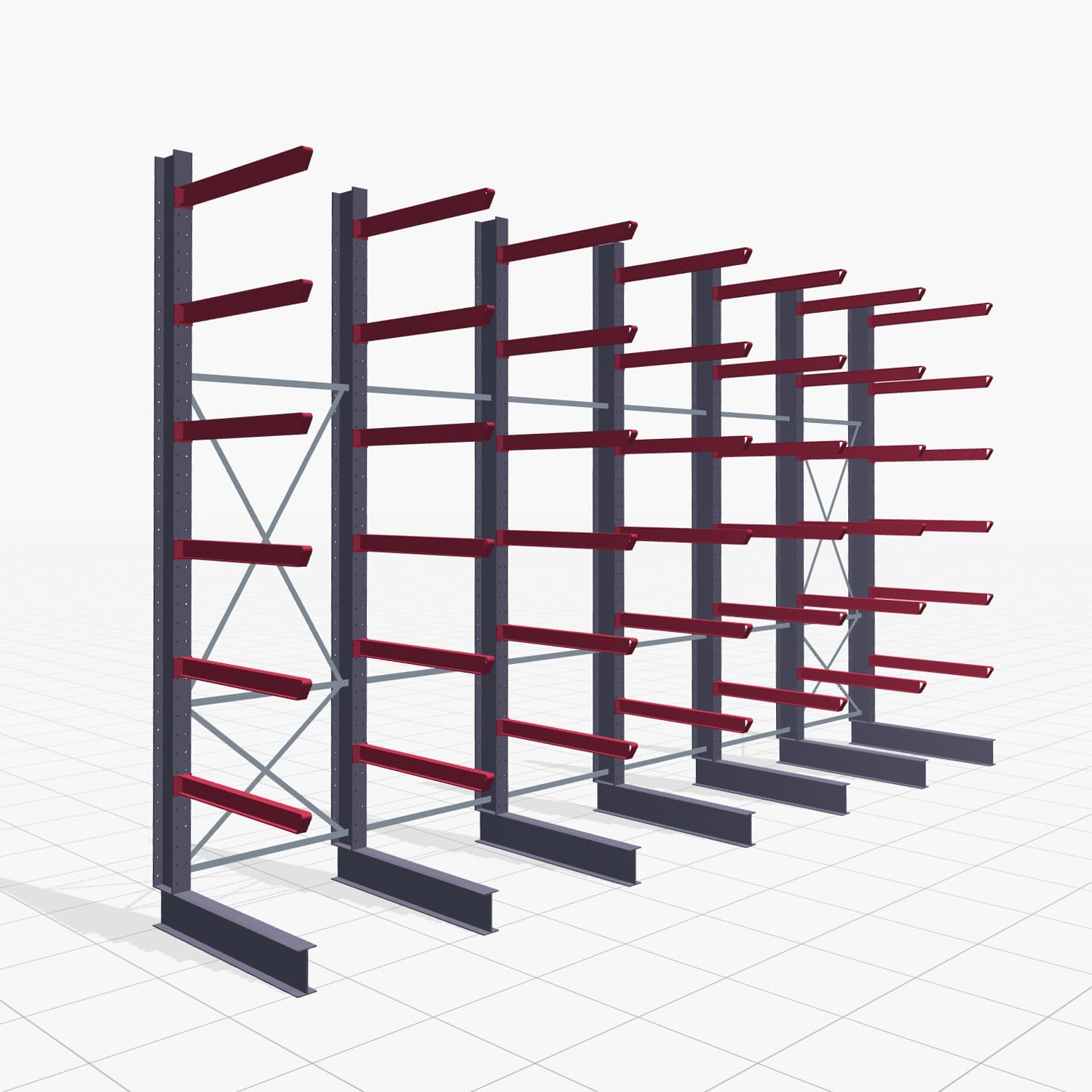 Draagarmstellingen heftruckbediend KSX 2000, H: 4.000 mm, B: 7300 mm, Armlengte: 1.200 mm, Enkelzijdig gebruik