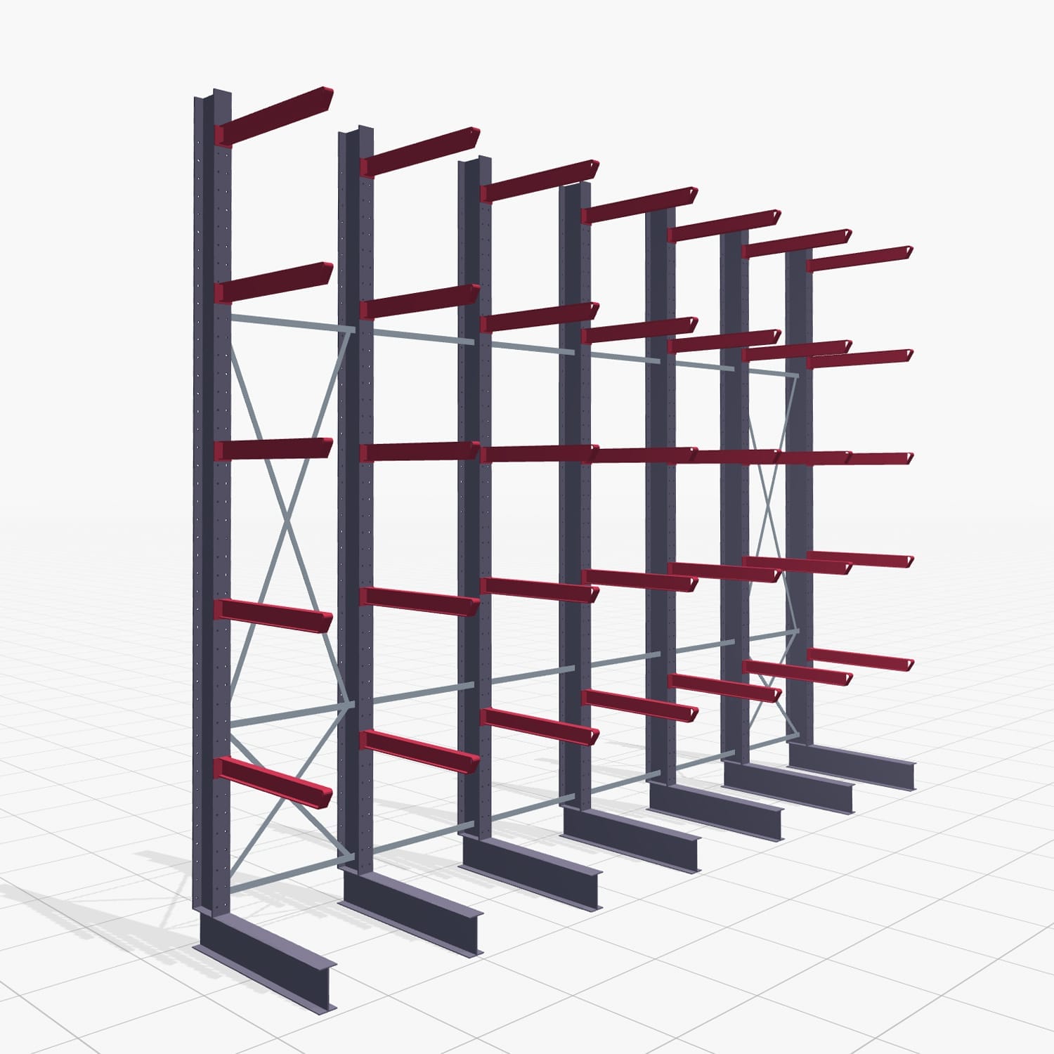 Draagarmstellingen heftruckbediend KSX 2000, H: 4.500 mm, B: 6100 mm, Armlengte: 1.000 mm, enkelzijdig gebruik