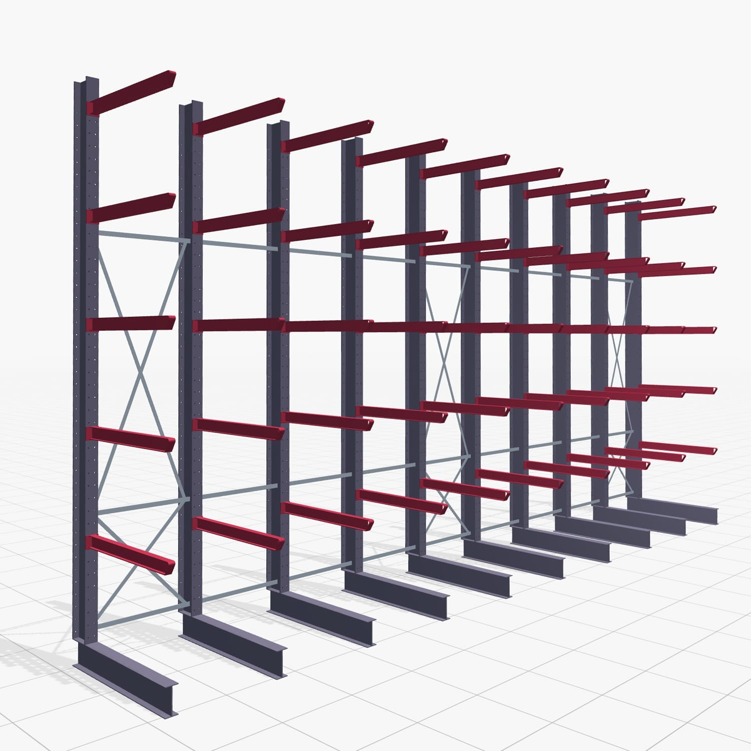 Draagarmstellingen heftruckbediend KSX 2000, H: 4.500 mm, B: 9100 mm, Armlengte: 1.200 mm, enkelzijdig gebruik