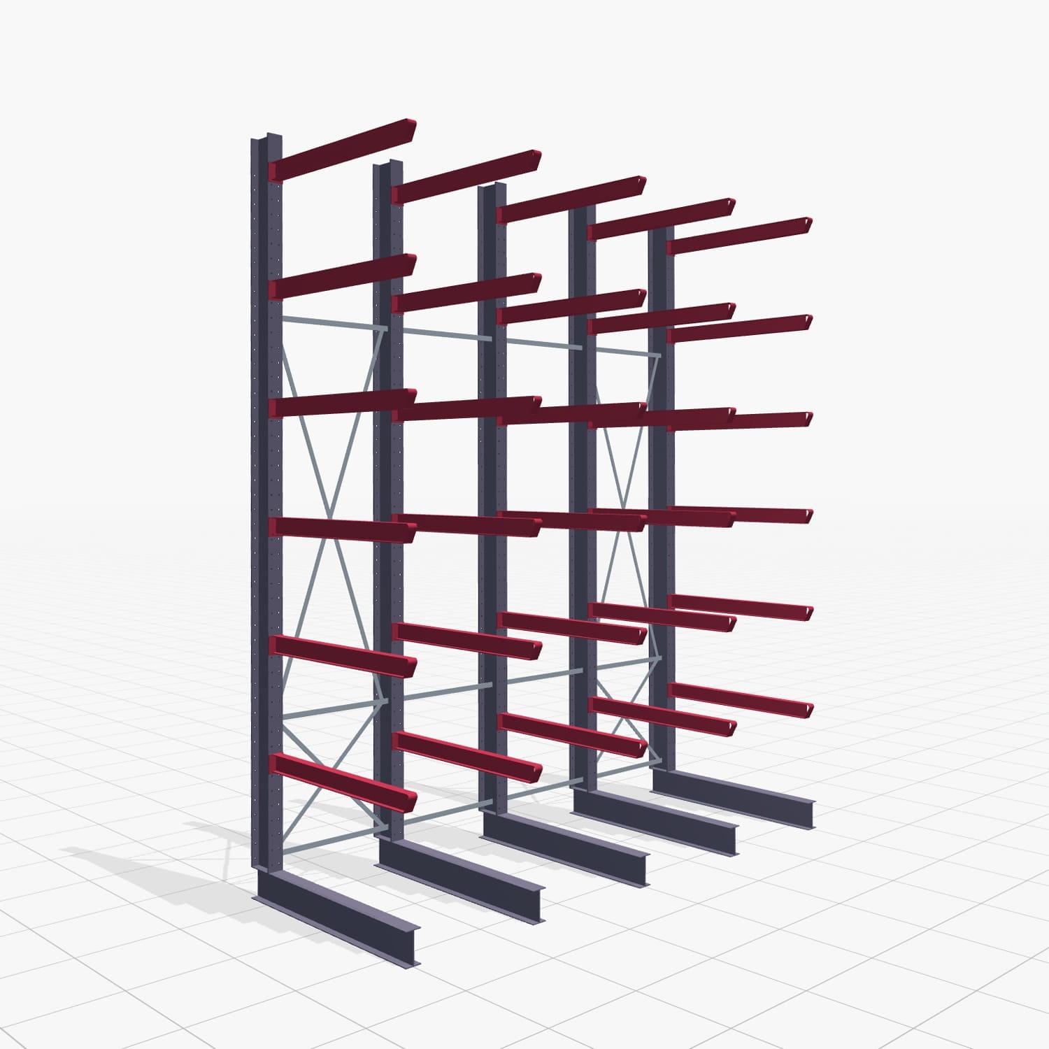 Draagarmstellingen heftruckbediend KSX 2000, H: 5.000 mm, B: 4110 mm, Armlengte: 1.500 mm, enkelzijdig gebruik
