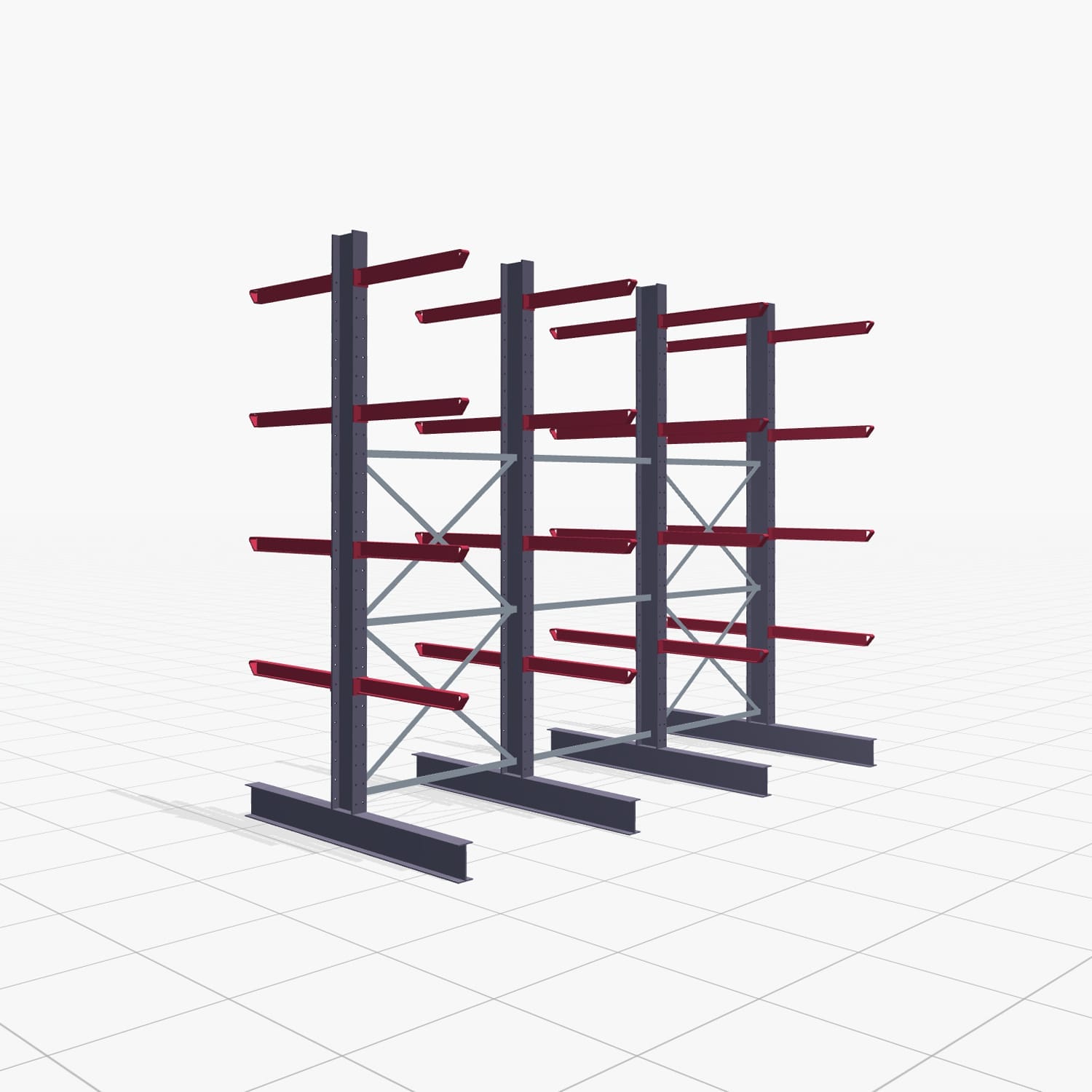 Draagarmstellingen heftruckbediend KSX 2000, H: 3.000 mm, B: 3691 mm, Armlänge: 800 mm, dubbelzijdig gebruik