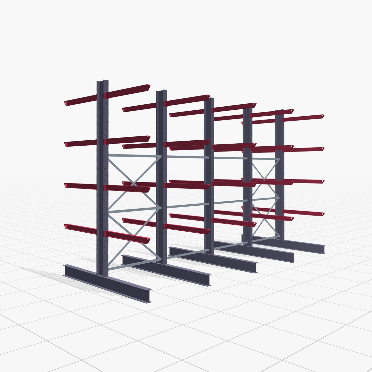 Draagarmstellingen heftruckbediend KSX 2000, H: 3.000 mm, B: 4891 mm, Armlengte: 1.000 mm, dubbelzijdig gebruik