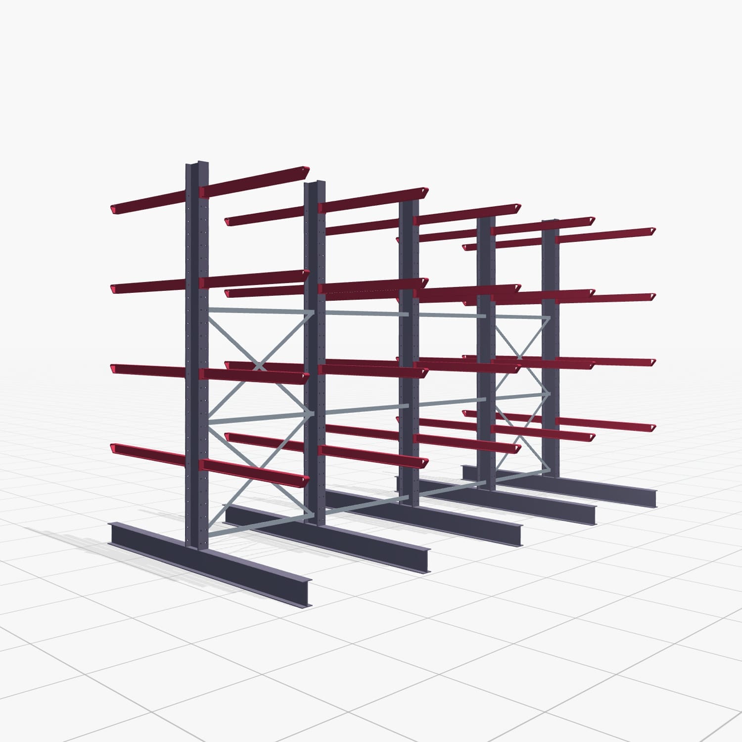 Draagarmstellingen heftruckbediend KSX 2000, H: 3.000 mm, B: 4891 mm, Armlengte: 1.200 mm, dubbelzijdig gebruik