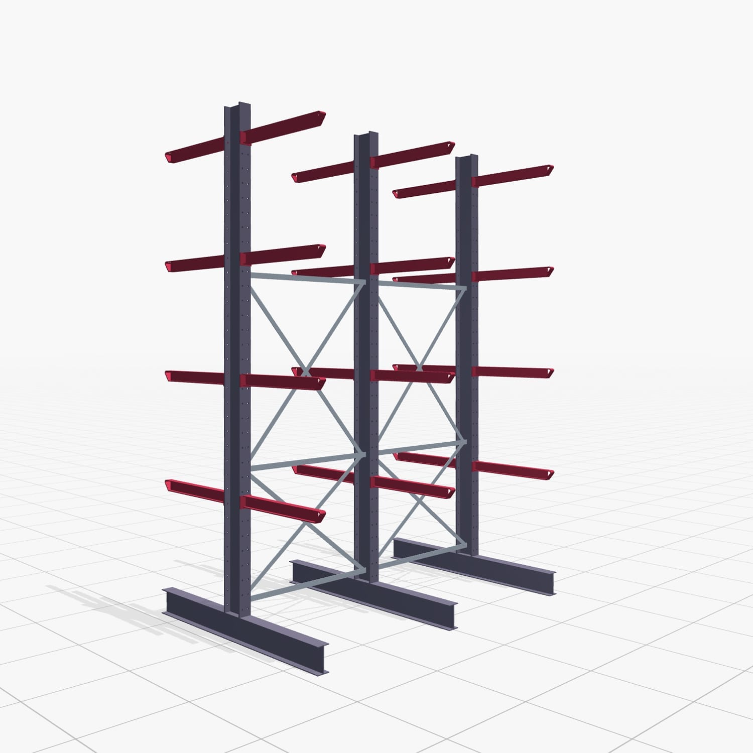 Draagarmstelling heftruckbediend KSX 2000, H: 3.500 mm, B: 2500 mm, Armlengte: 800 mm, dubbelzijdig gebruik