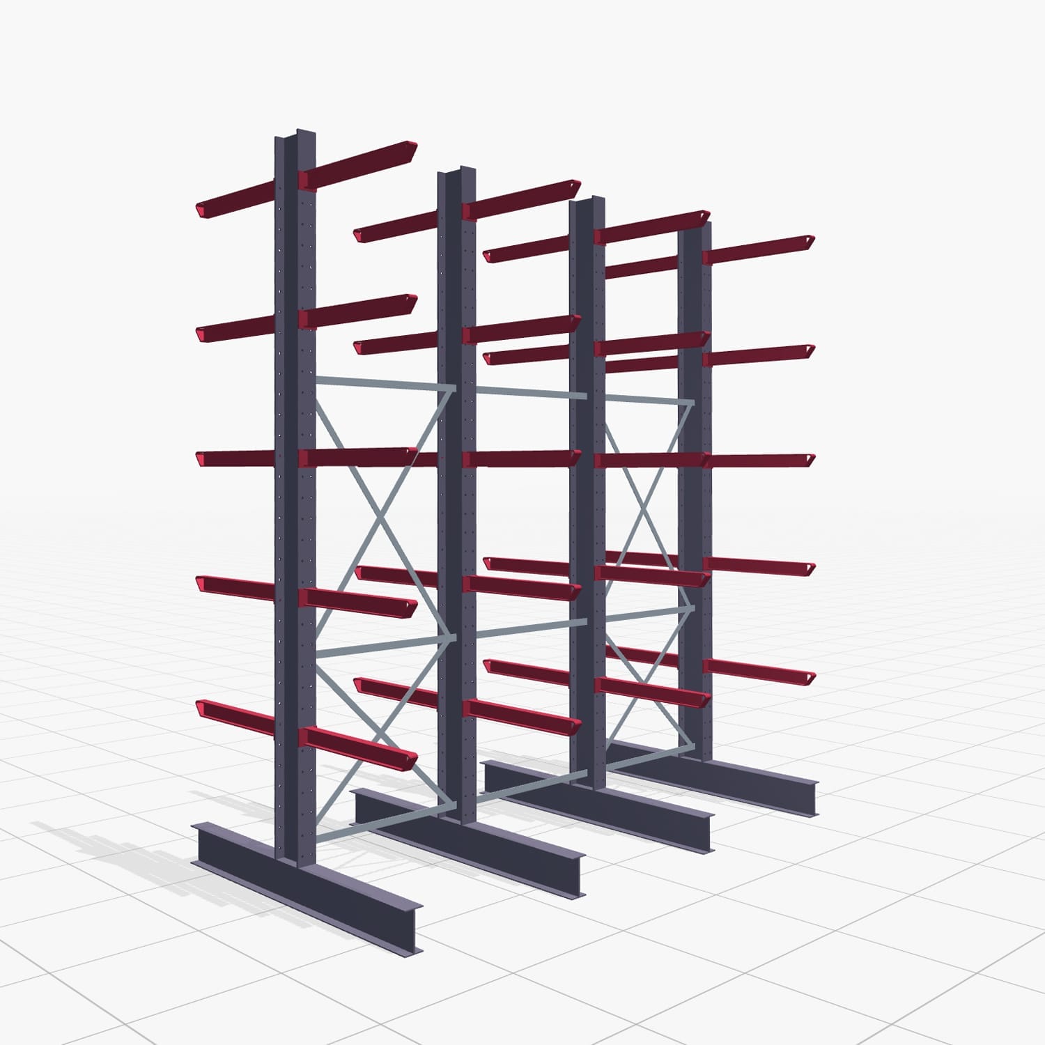 Draagarmstellingen heftruckbediend KSX 2000, H: 3.500 mm, B: 3100 mm, Armlengte: 800 mm, dubbelzijdig gebruik