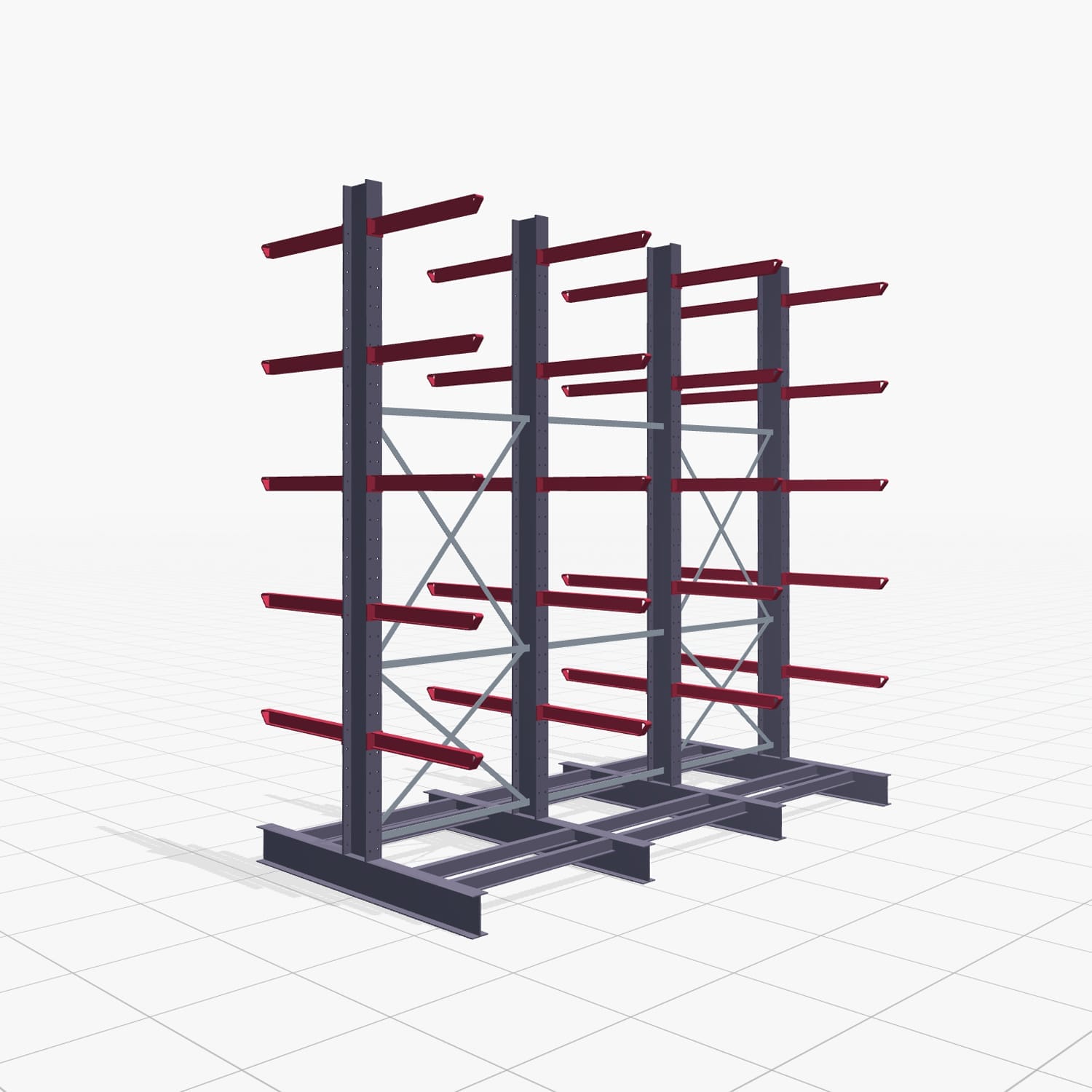 Draagarmstellingen heftruckbediend KSX 2000, H: 3.500 mm, B: 3700 mm, armlengte: 800 mm, dubbelzijdig gebruik