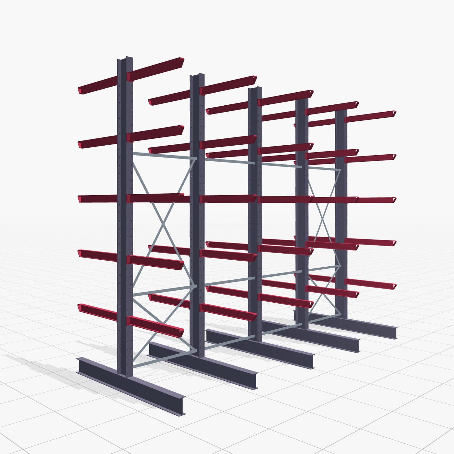 Draagarmstellingen heftruckbediend KSX 2000, H: 4.000 mm, B: 4900 mm, Armlengte: 1.000 mm, tweezijdig gebruik