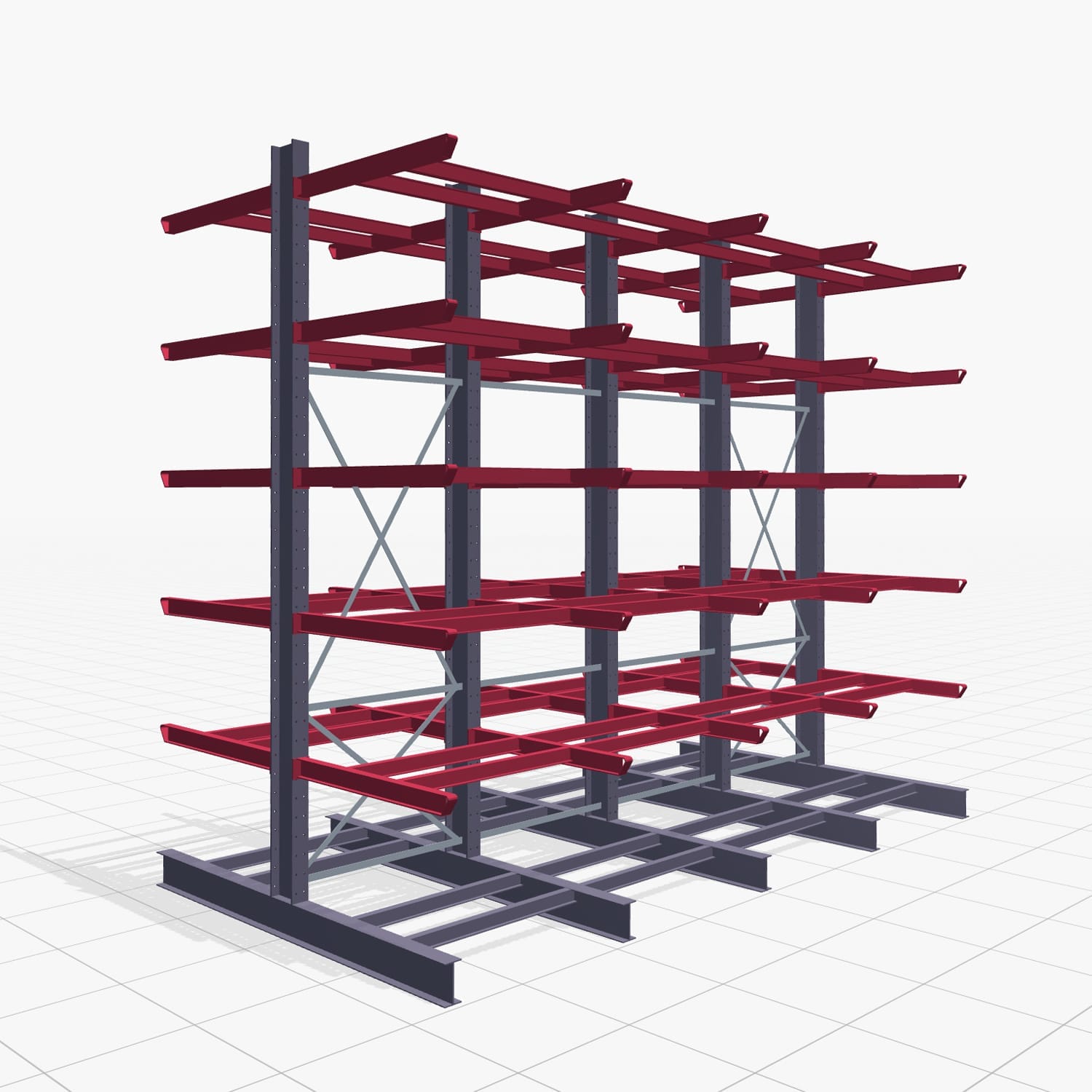 Draagarmstellingen heftruckbediend KSX 2000, H: 4.000 mm, B: 4900 mm, armlengte: 1.200 mm, dubbelzijdig gebruik