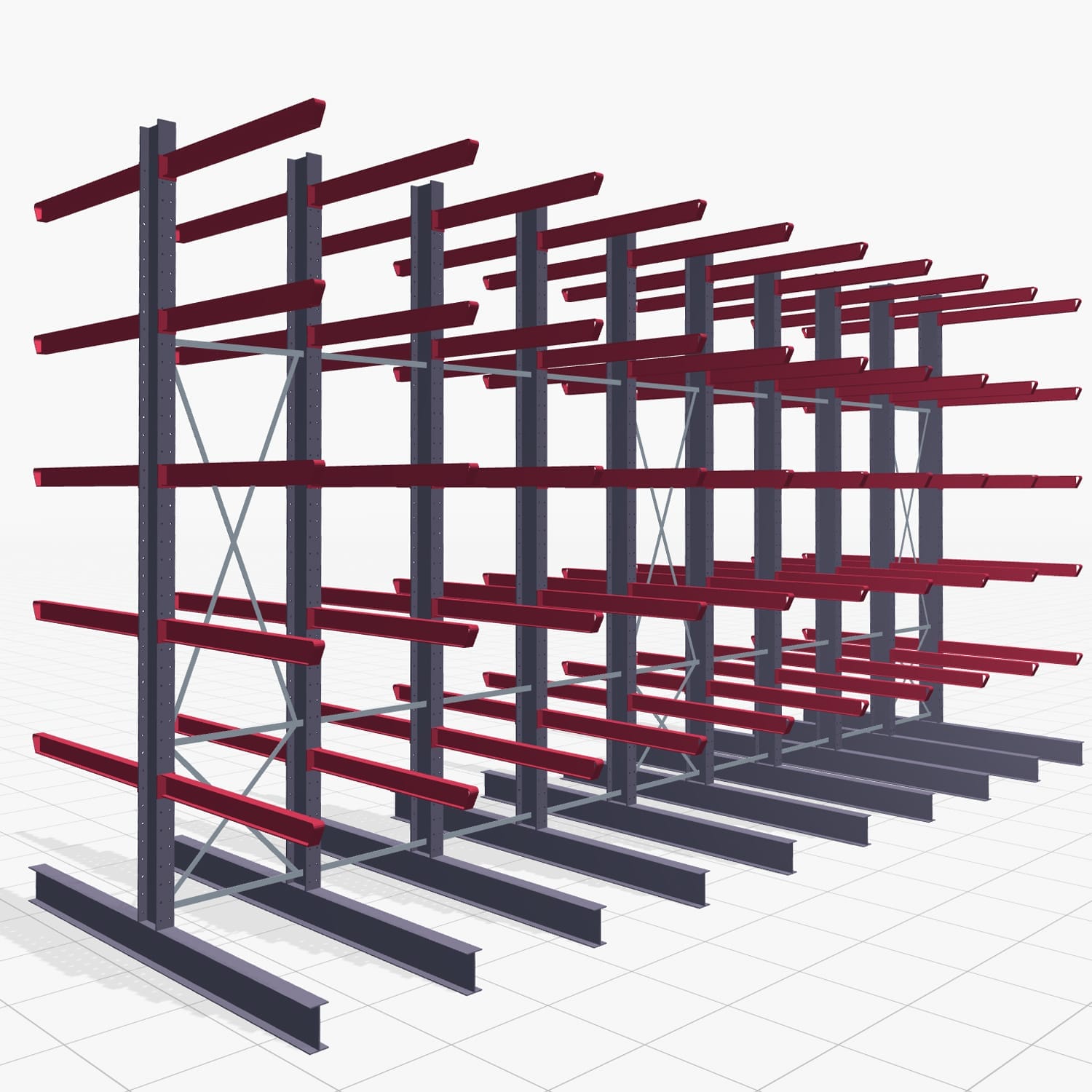 Draagarmstellingen heftruckbediend KSX 2000, H: 4.500 mm, B: 9100 mm, Armlänge: 1.500 mm, dubbelzijdig gebruik