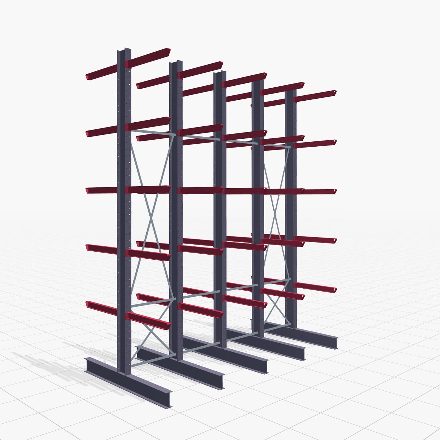 Draagarmstellingen heftruckbediend KSX 2000, H: 5.000 mm, B: 4110 mm, armlengte: 1.000 mm, dubbelzijdig gebruik