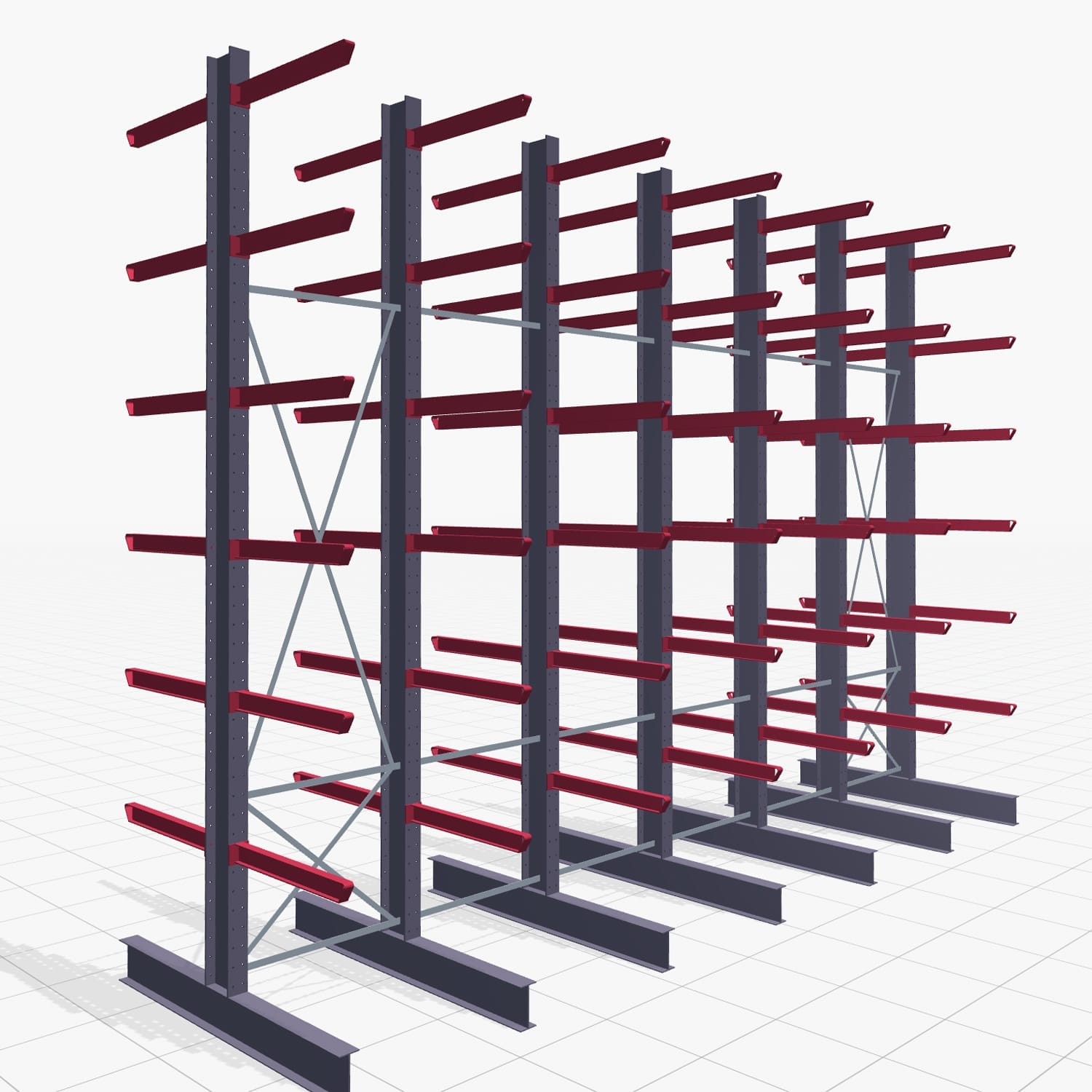 Draagarmstelling heftruckbediend KSX 2000, H: 5.000 mm, B: 7310 mm, Armlengte: 1.000 mm, dubbelzijdig gebruik