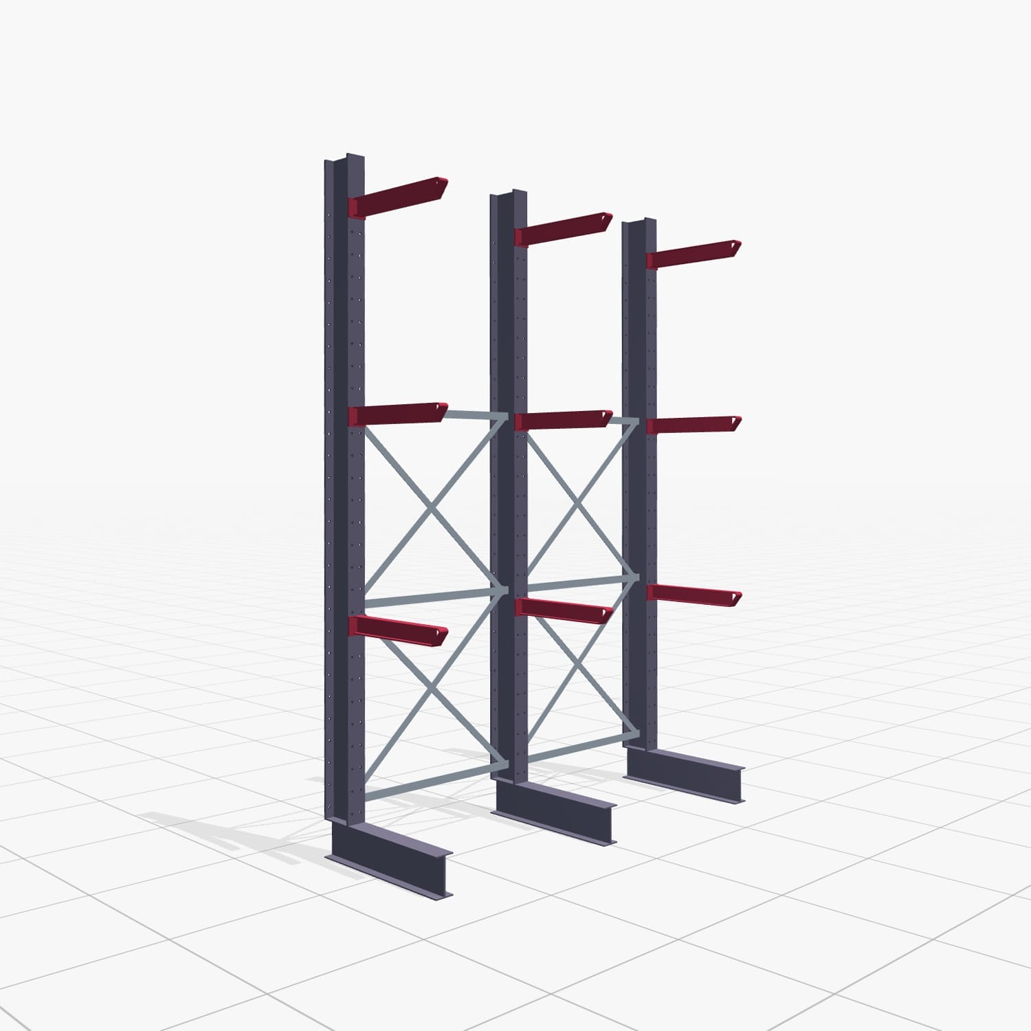 Draagarmstellingen heftruckbediend KSX 2000, H: 3.000 mm, B: 2091 mm, Armlengte: 600 mm, Enkelzijdig gebruik