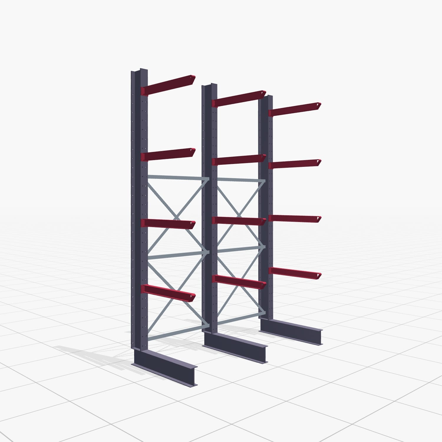 Draagarmstellingen heftruckbediend KSX 2000, H: 3.000 mm, B: 2091 mm, Armlengte: 800 mm, eenzijdig gebruik
