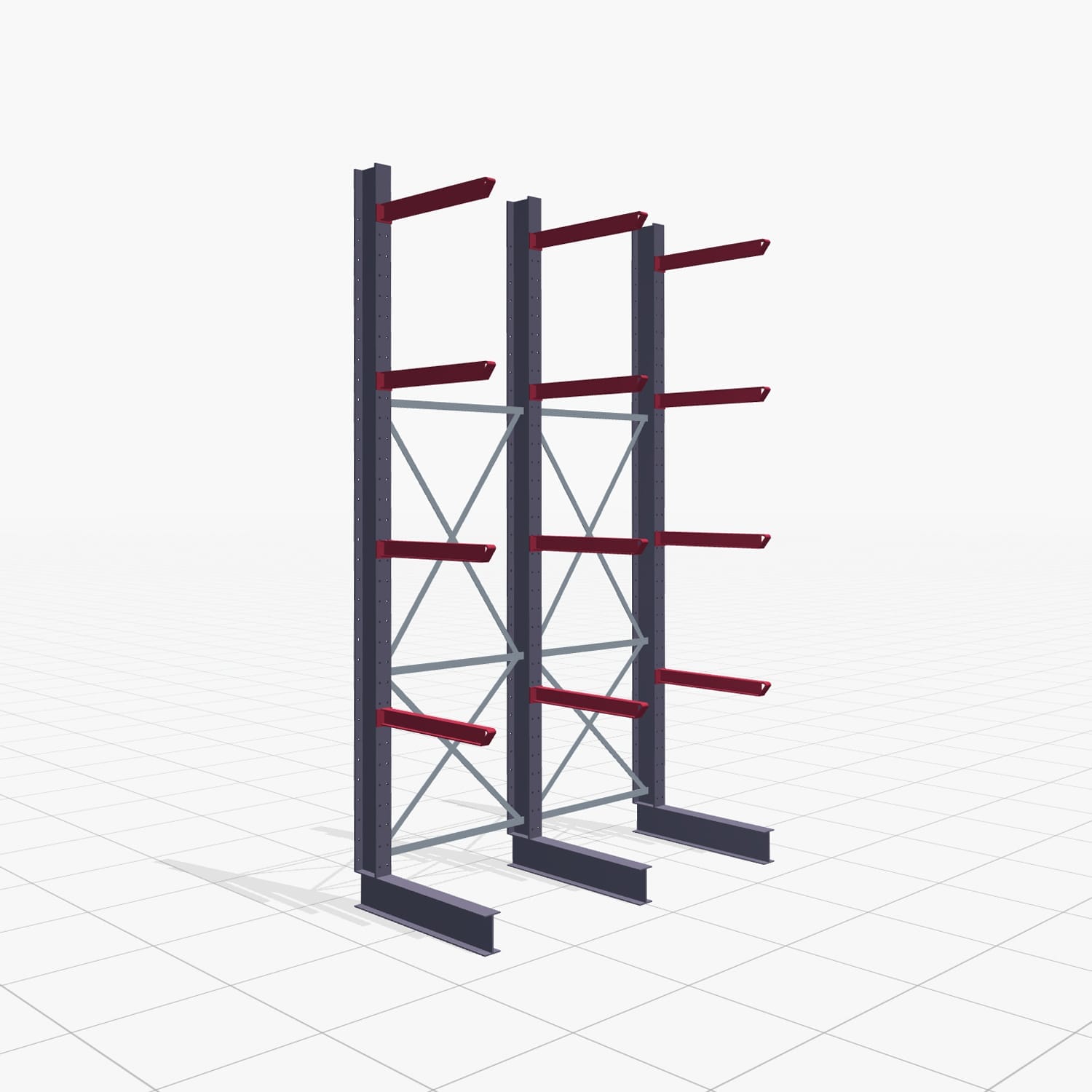 Draagarmstellingen heftruckbediend KSX 2000, H: 3.500 mm, B: 2100 mm, Armlengte: 800 mm, Enkelzijdig gebruik