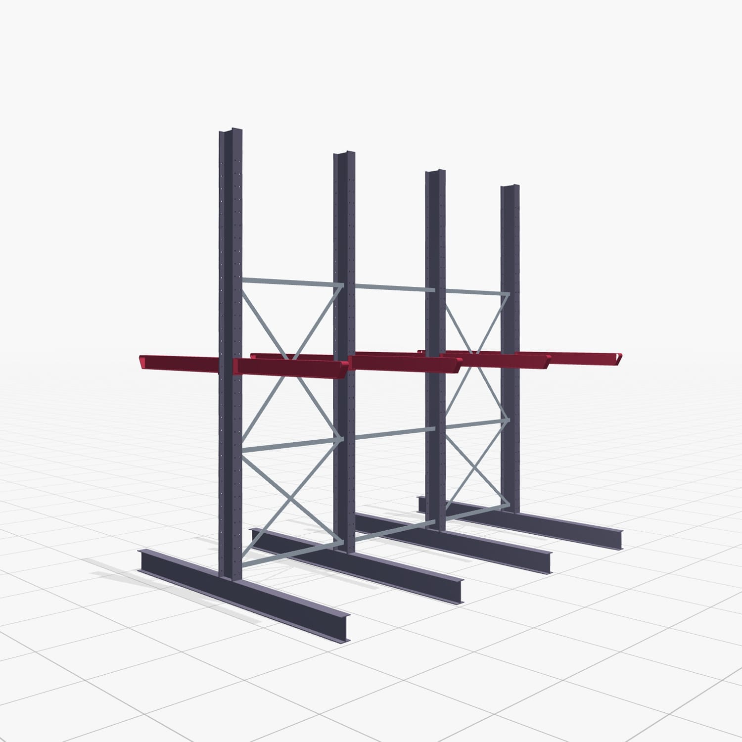 Draagarmstellingen heftruckbediend KSX 2000, H: 3.500 mm, B: 3370 mm, Armlengte: 1.200 mm, dubbelzijdig gebruik