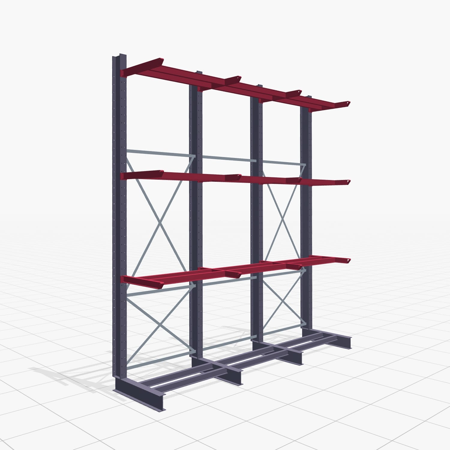 Rayonnages cantilever pour chariot KSX 2000, H: 4.000 mm, L : 3700 mm, Longueur de bras : 800 mm, utilisation unilatérale