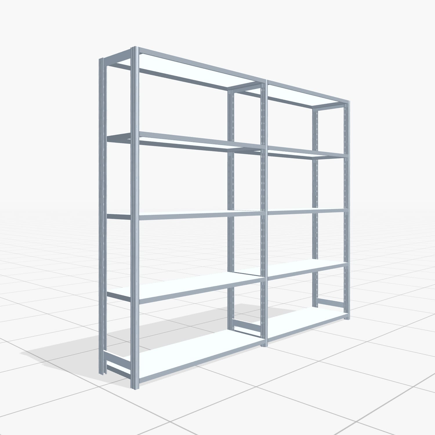 Legbordstelling FBX 4000, H: 2.000 mm, B: 2.426 mm mm, D: 400 mm, niveaus: 5