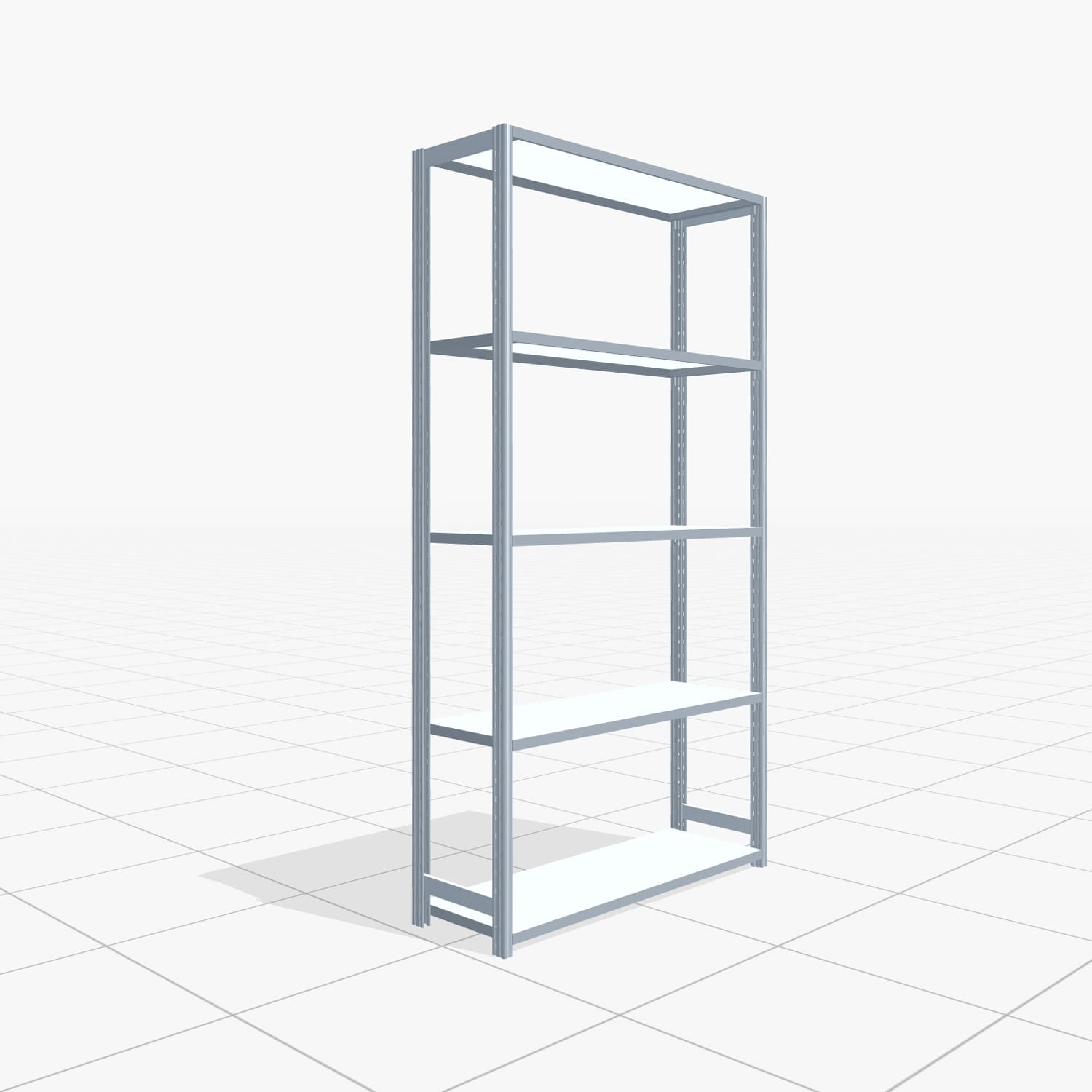 Rayonnages métalliques FBX 4000, H: 2.250 mm, L : 1.229 mm mm, P: 400 mm, Niveaux : 5