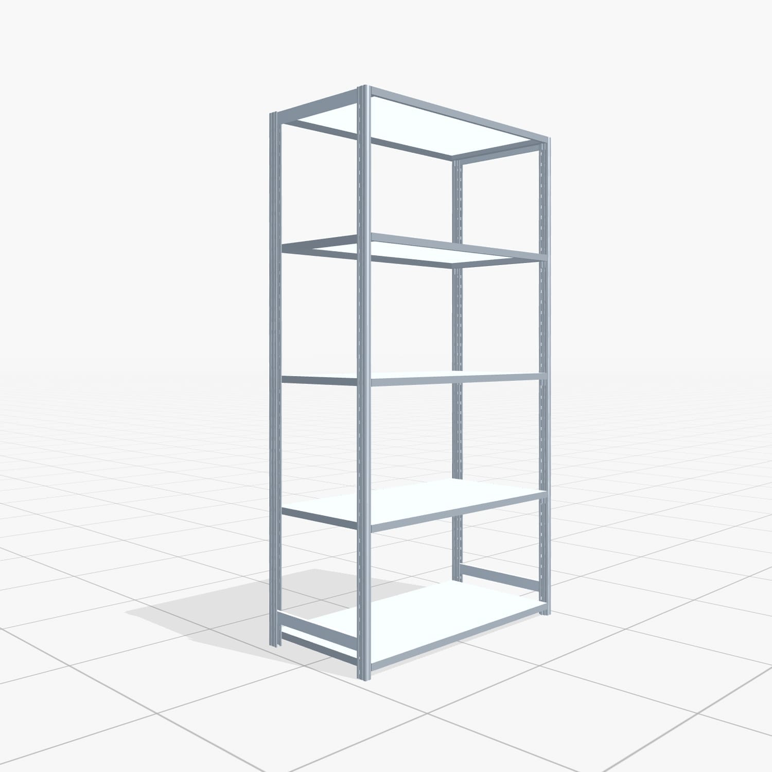 Rayonnages métalliques FBX 4000, H : 2.250 mm, L : 1.229 mm mm, P : 600 mm, niveaux : 5