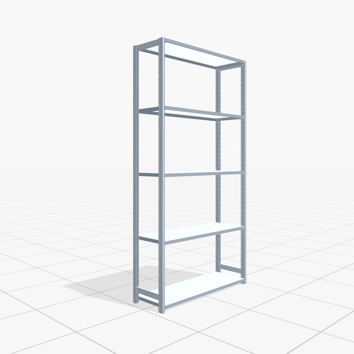 Rayonnages métalliques FBX 4000, H: 2.350 mm, L : 1.229 mm mm, P: 400 mm, niveaux : 5