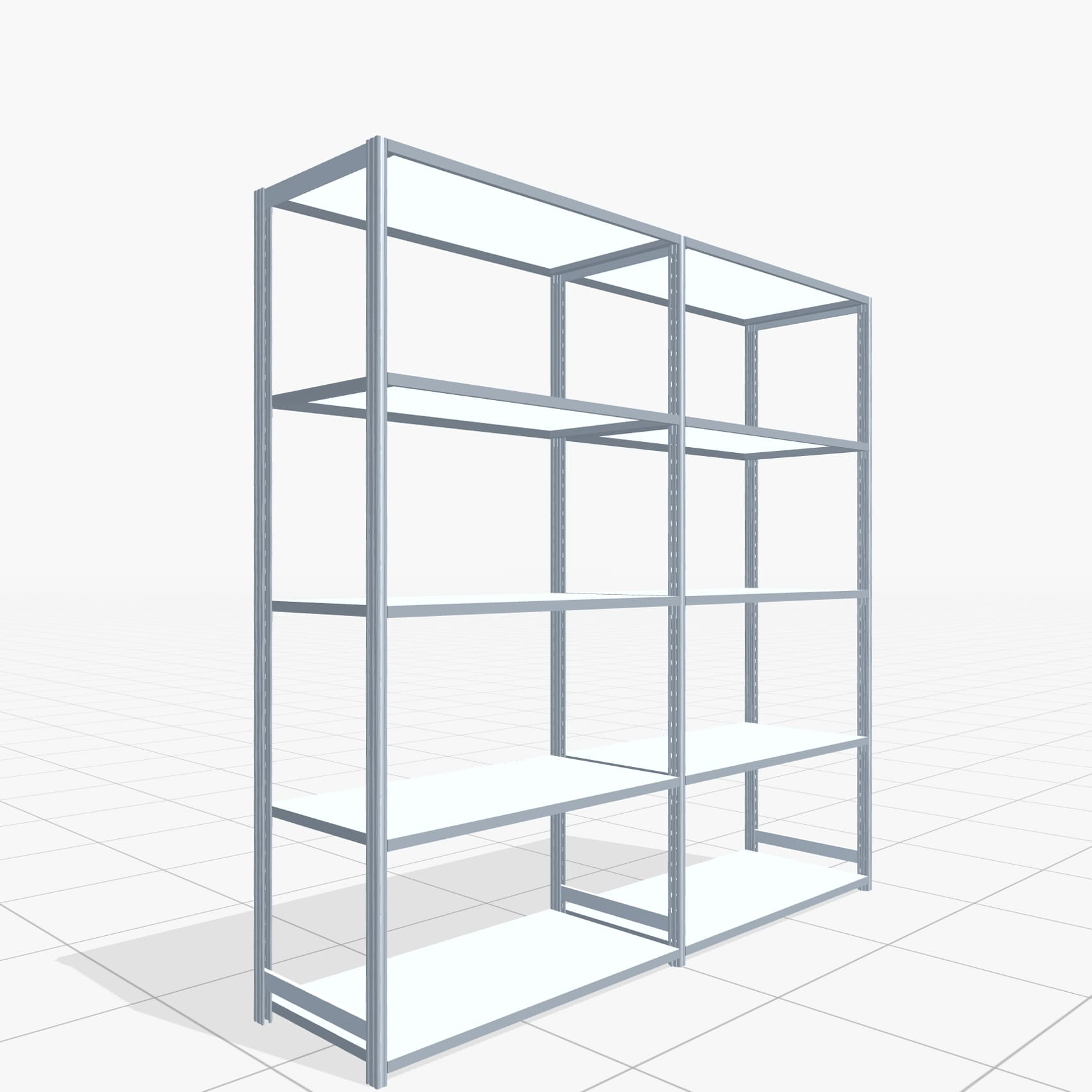 Rayonnages métalliques FBX 4000, H : 2.350 mm, L : 2.426 mm mm, P : 600 mm, niveaux : 5