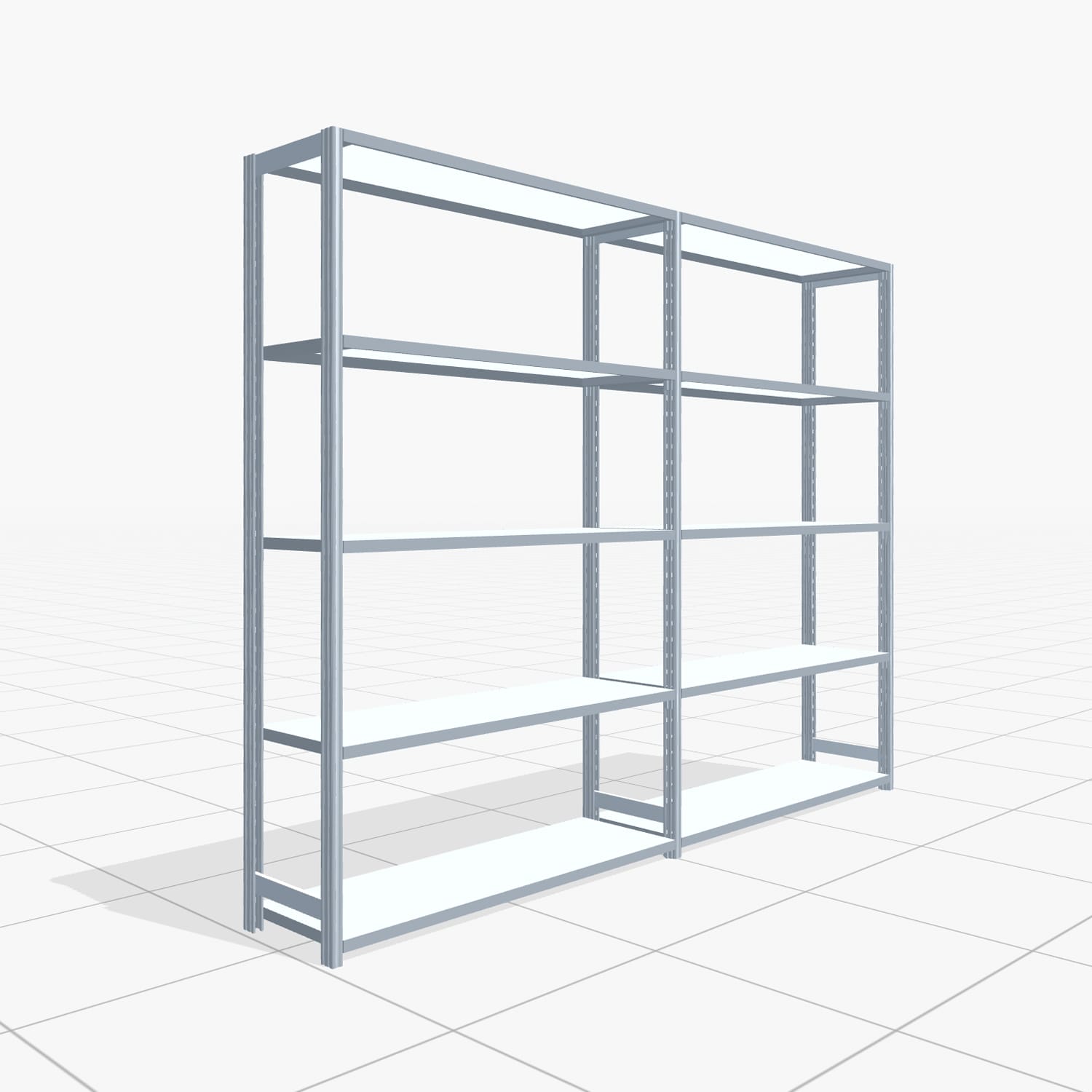 Legbordstelling FBX 4000, H: 2.000 mm, B: 2.626 mm mm, D: 400 mm, niveaus: 5