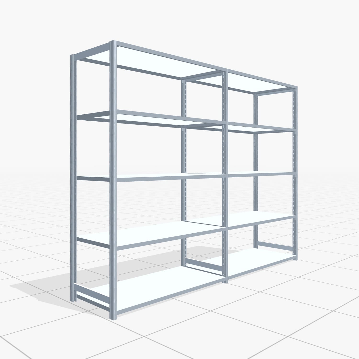 Legbordstelling FBX 4000, H: 2.000 mm, B: 2.626 mm mm, D: 600 mm, Niveaus: 5