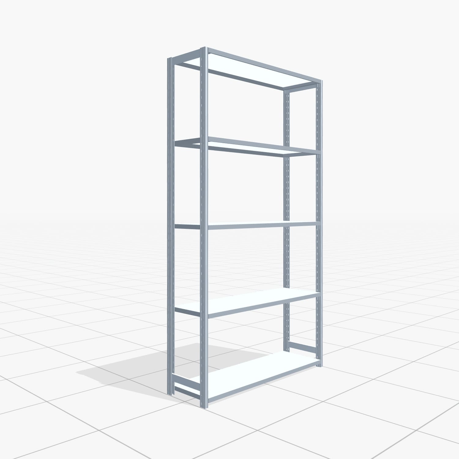 Rayonnages métalliques FBX 4000, H : 2.350 mm, L : 1.329 mm mm, P : 400 mm, Niveaux : 5