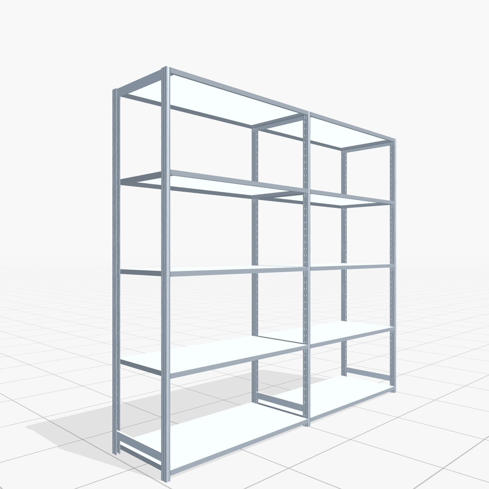 Rayonnages métalliques FBX 4000, H: 2.350 mm, L : H : P: 2.626 mm mm, T: 600 mm, Niveaux : 5