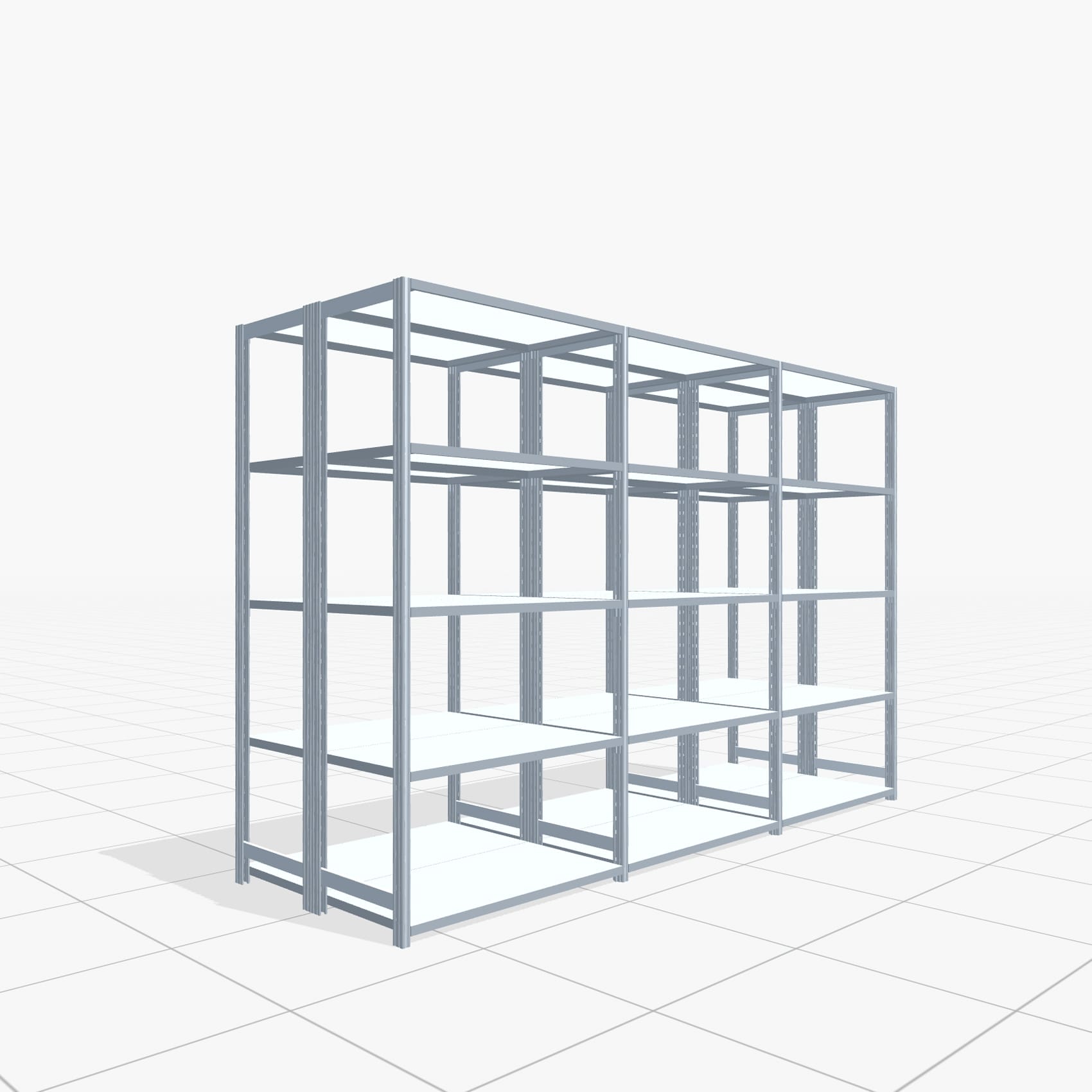Rayonnages métalliques FBX 4000, H: 2.000 mm, L : 3.023 mm mm, P: 500 mm, Niveaux : 5