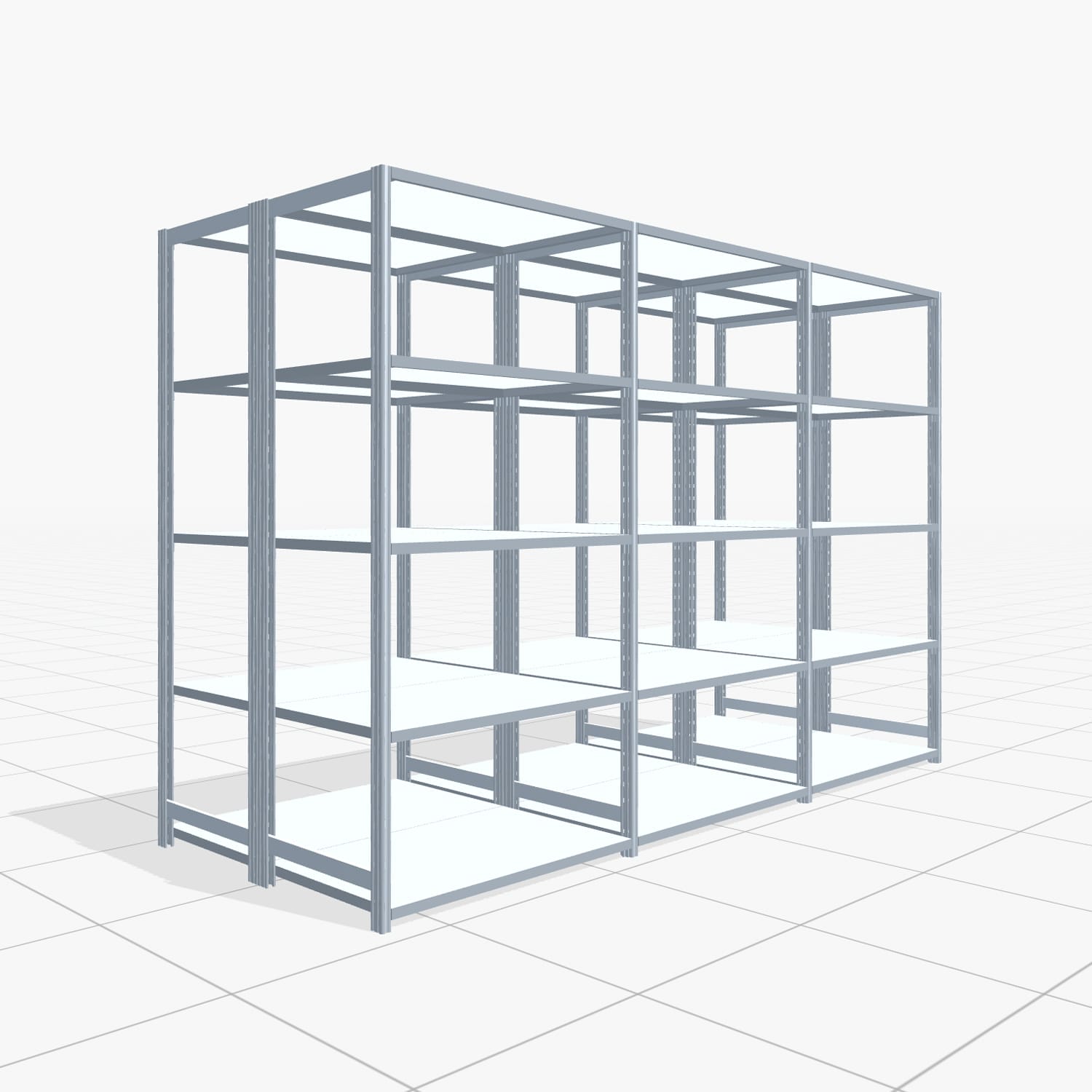Rayonnages métalliques FBX 4000, H: 2.000 mm, L : 3.023 mm mm, P: 600 mm, niveaux : 5