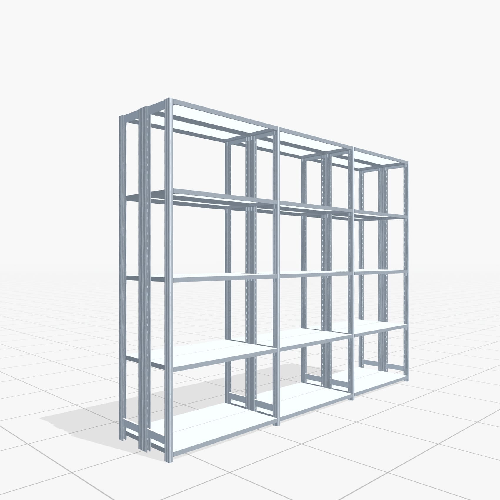 Rayonnages métalliques FBX 4000, H: 2.250 mm, L : 3.023 mm mm, P: 300 mm, Niveaux : 5